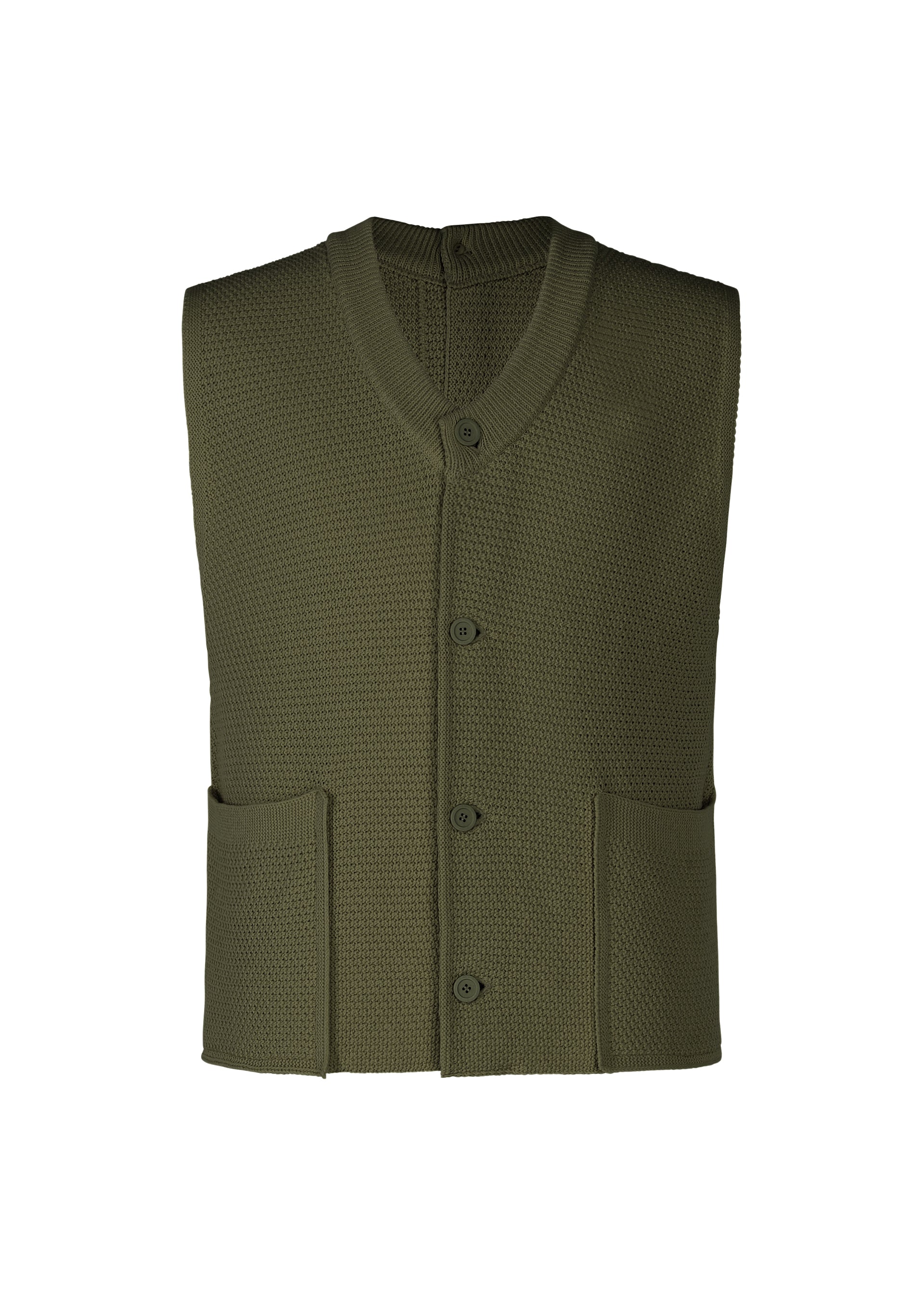 Issey Miyake Rustic Knit pletená vesta černá