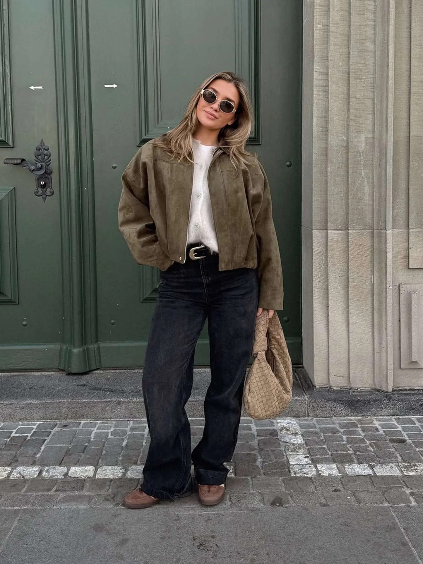 Norielle bomber bunda manšestr zelená krátká