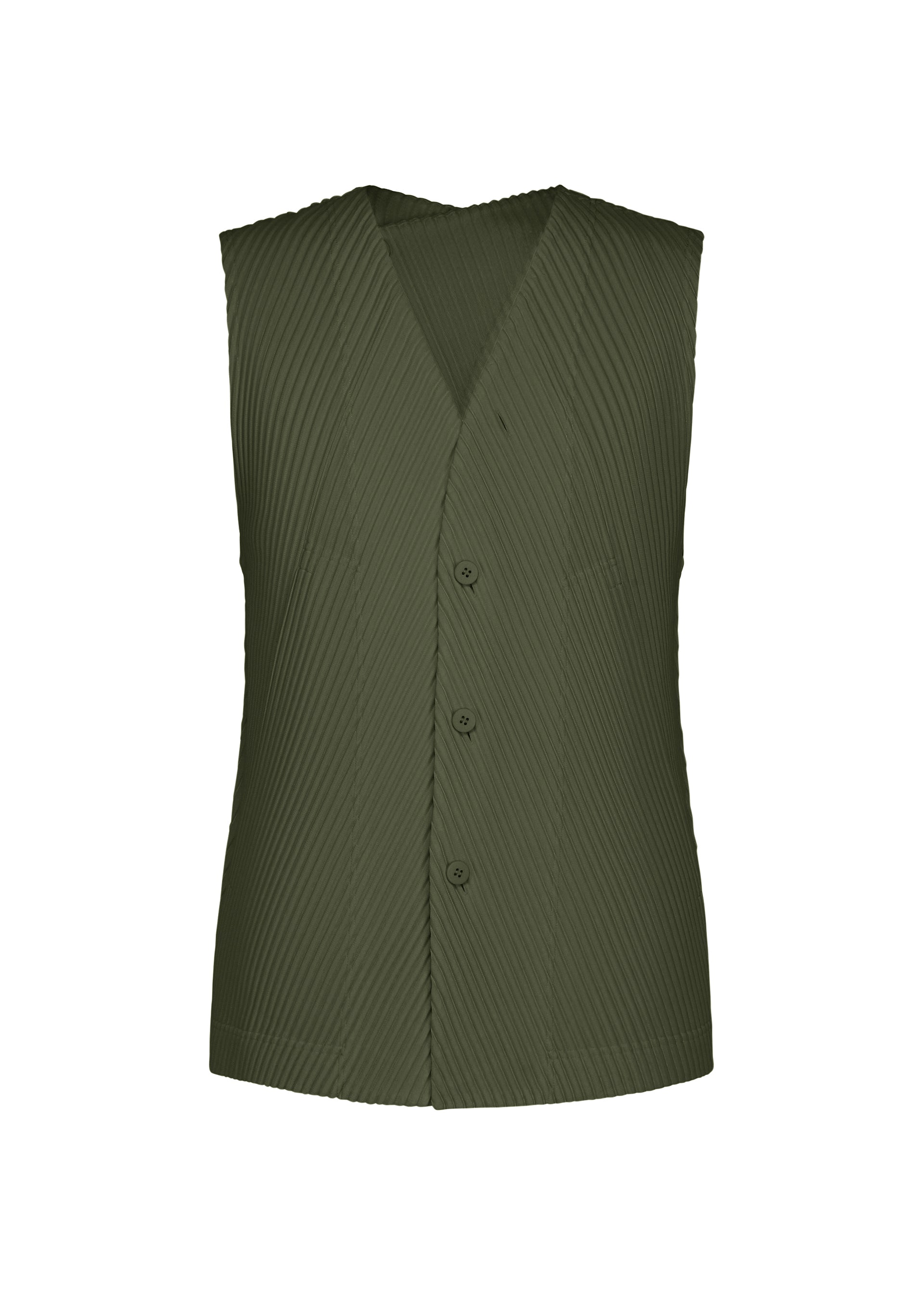 Issey Miyake Homme Plissé Slash vesta černá rozepínací