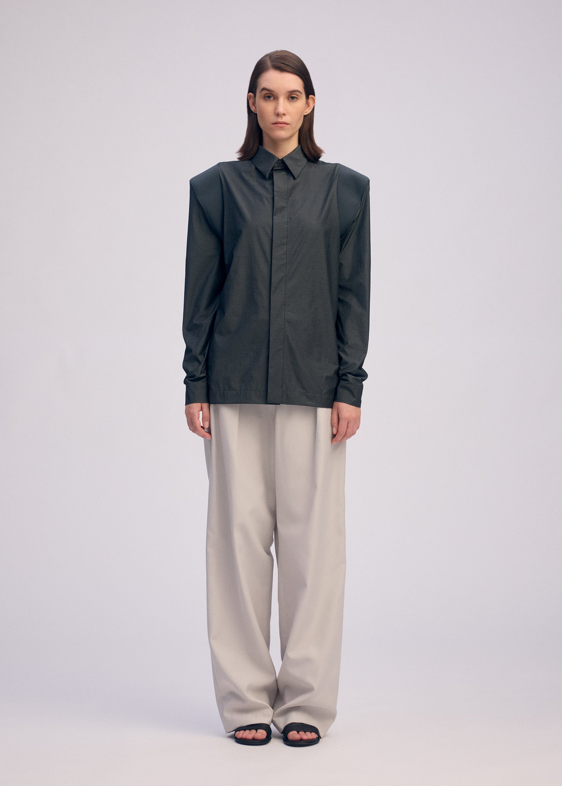 Issey Miyake Mute IM61FJ573 košile šedá 2 streč