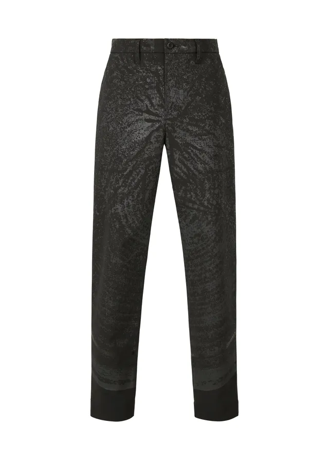 Issey Miyake Kaiyu kalhoty khaki vzor keramika