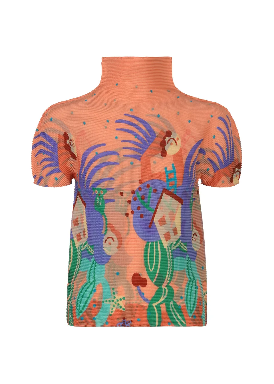 Issey Miyake Island stretch top Salmon Pink