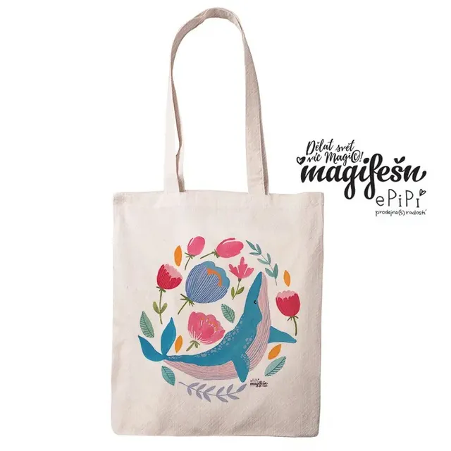 Magifešn Fair Trade taška MEDIUM Velryba recyklovaná