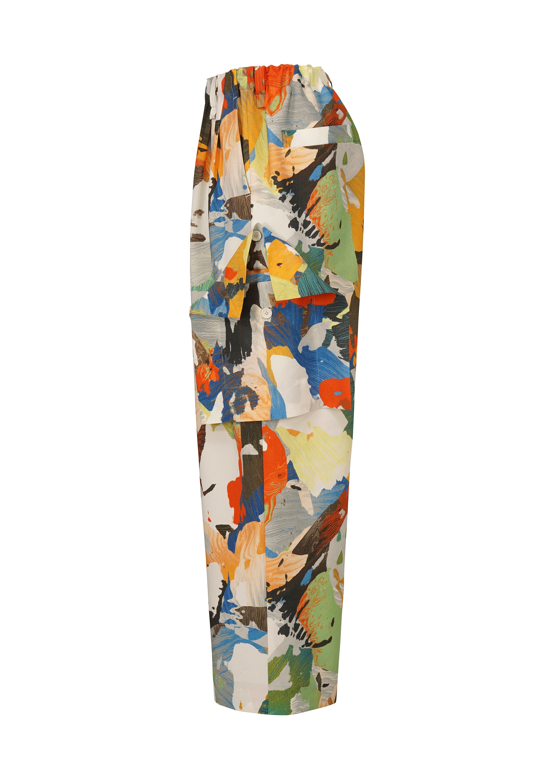 Issey Miyake Palette Marbled široké kalhoty multicolor