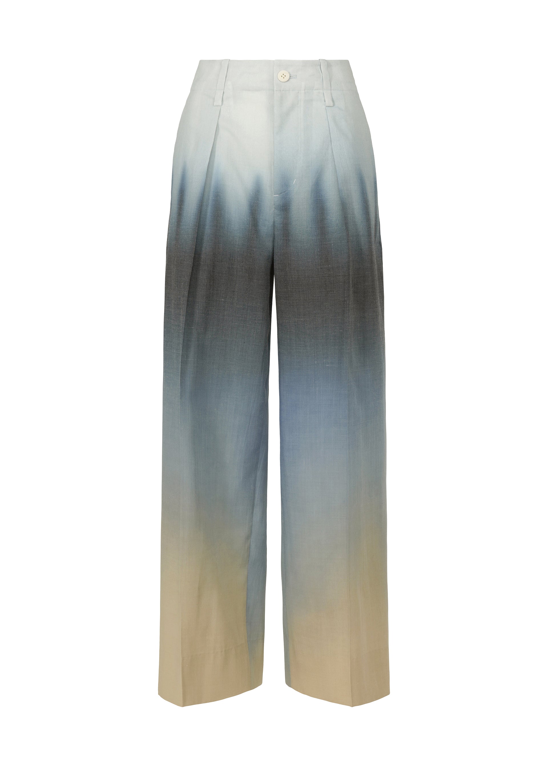 Issey Miyake Plumage široké kalhoty s ruční malbou