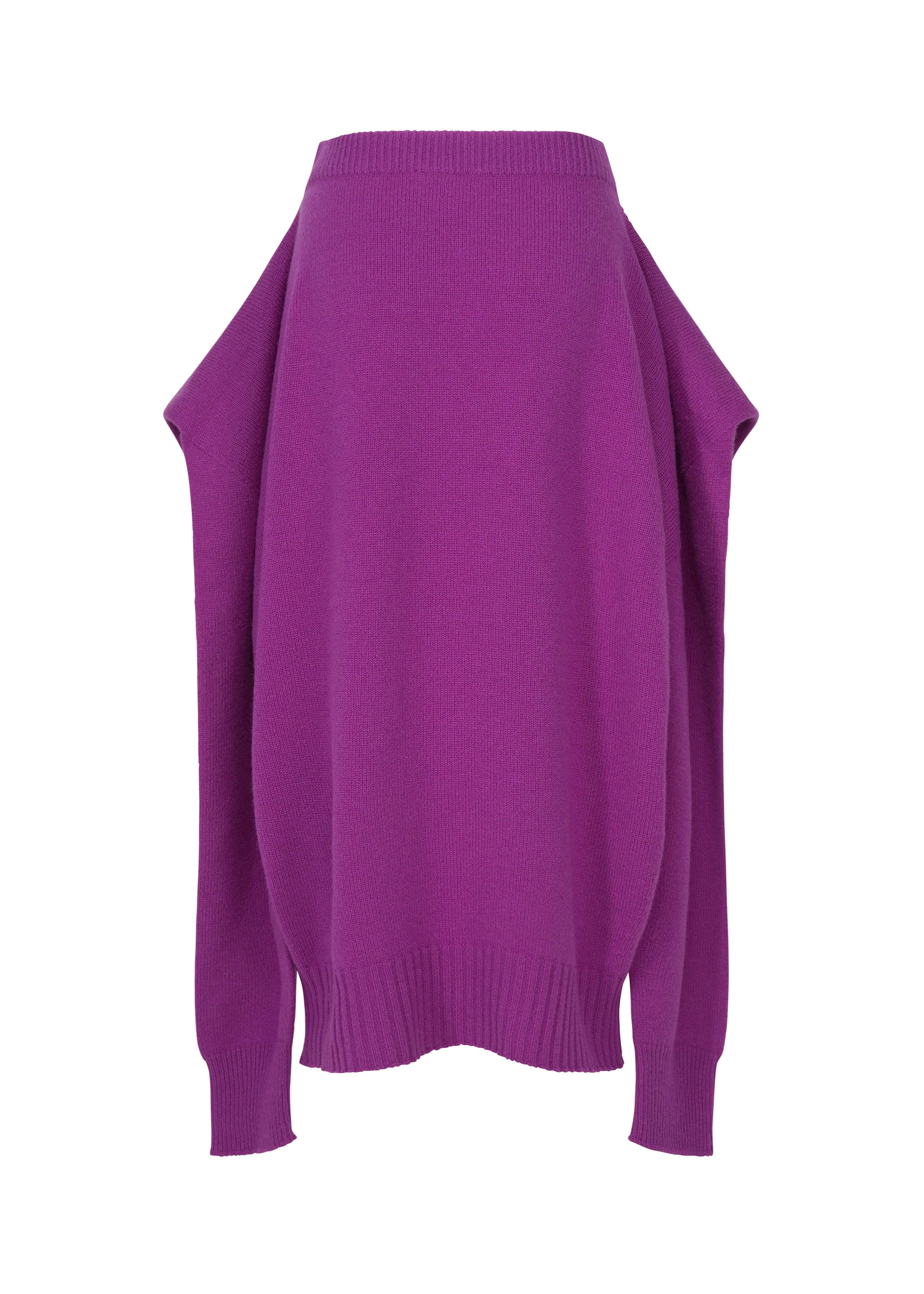 Issey Miyake O Knit sukně off-white vlněná
