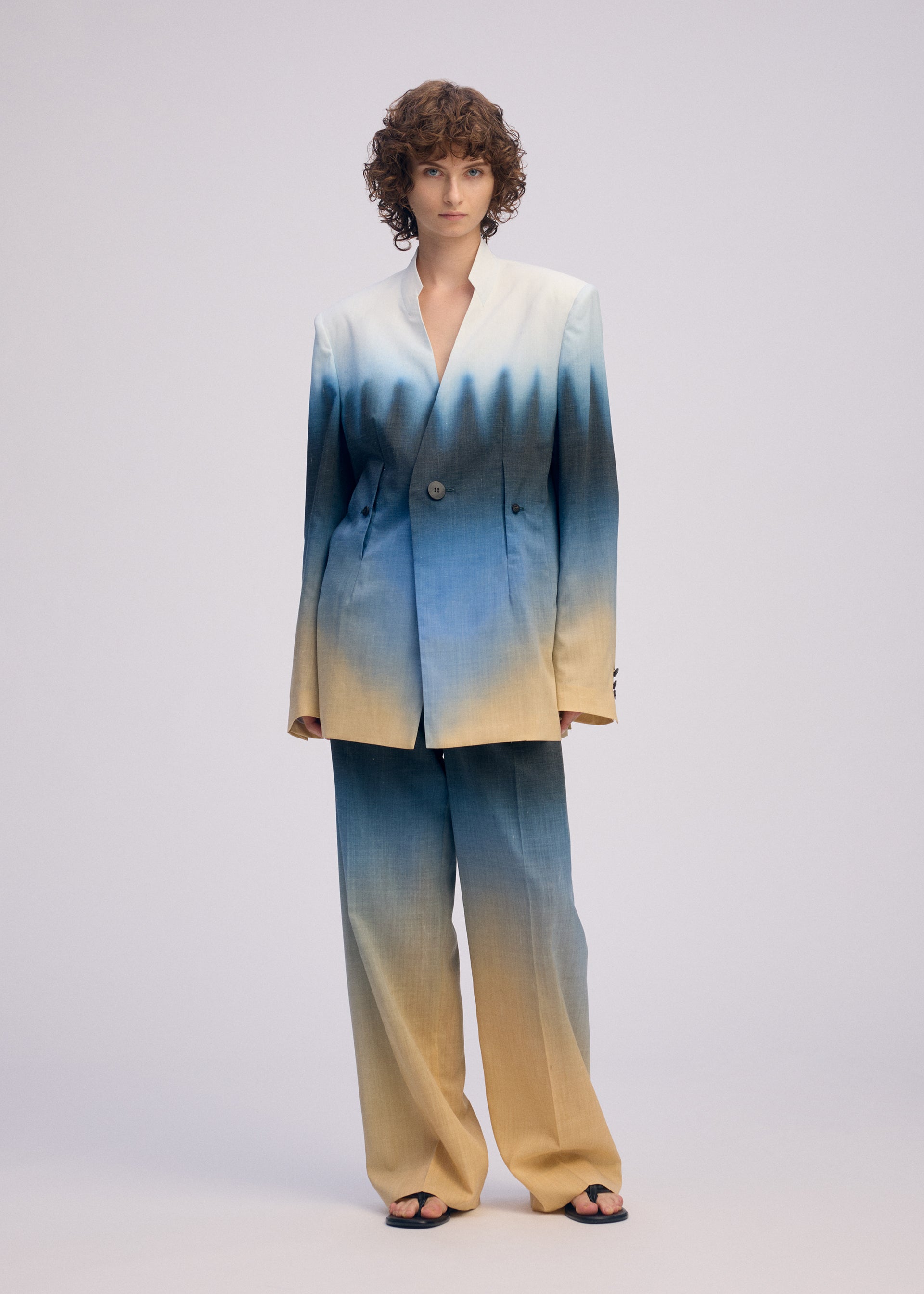 Issey Miyake Plumage sako dámské chukar bez límce