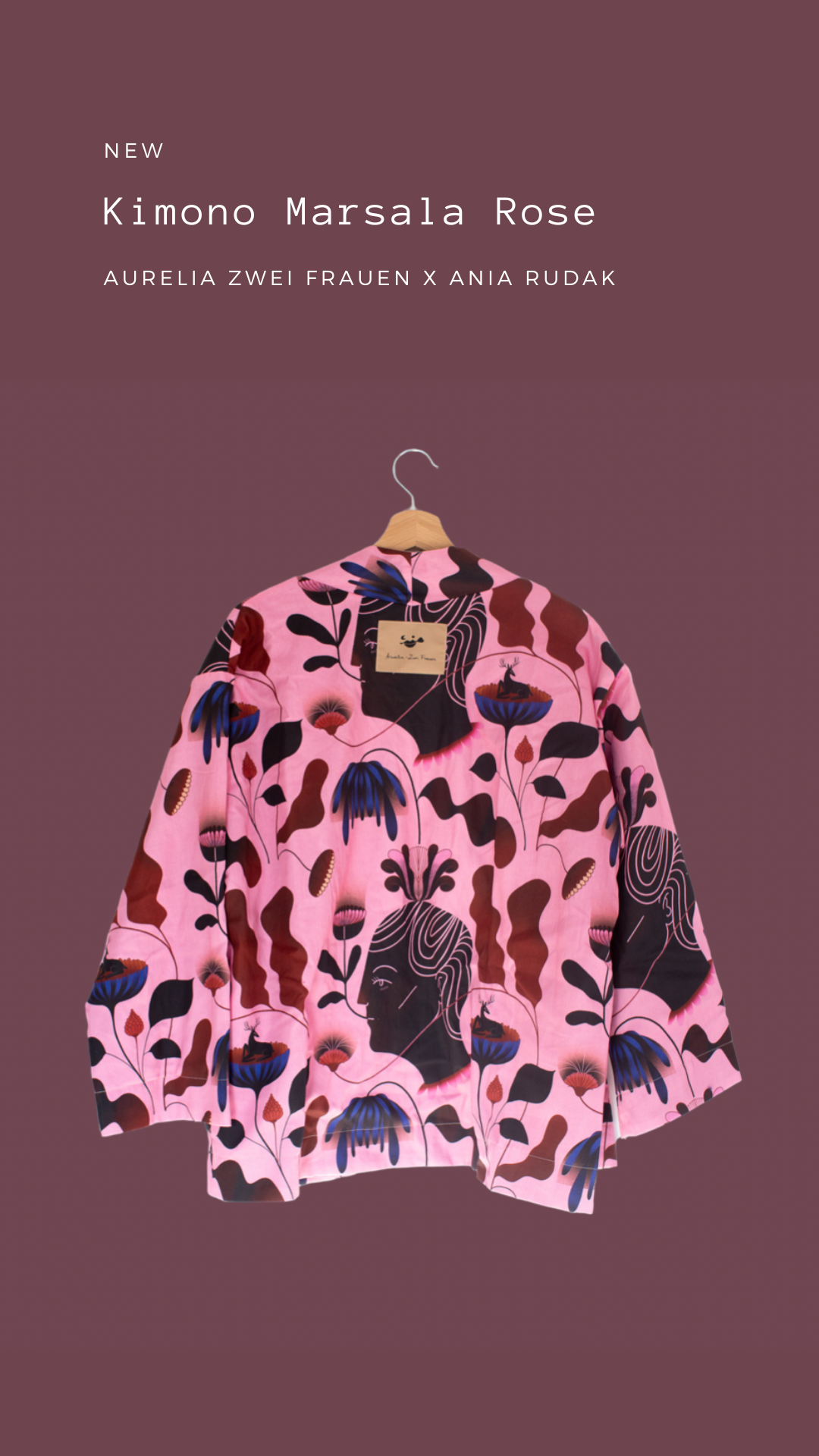 Aurelia & Zwei Frauen Nubia kimono marsala
