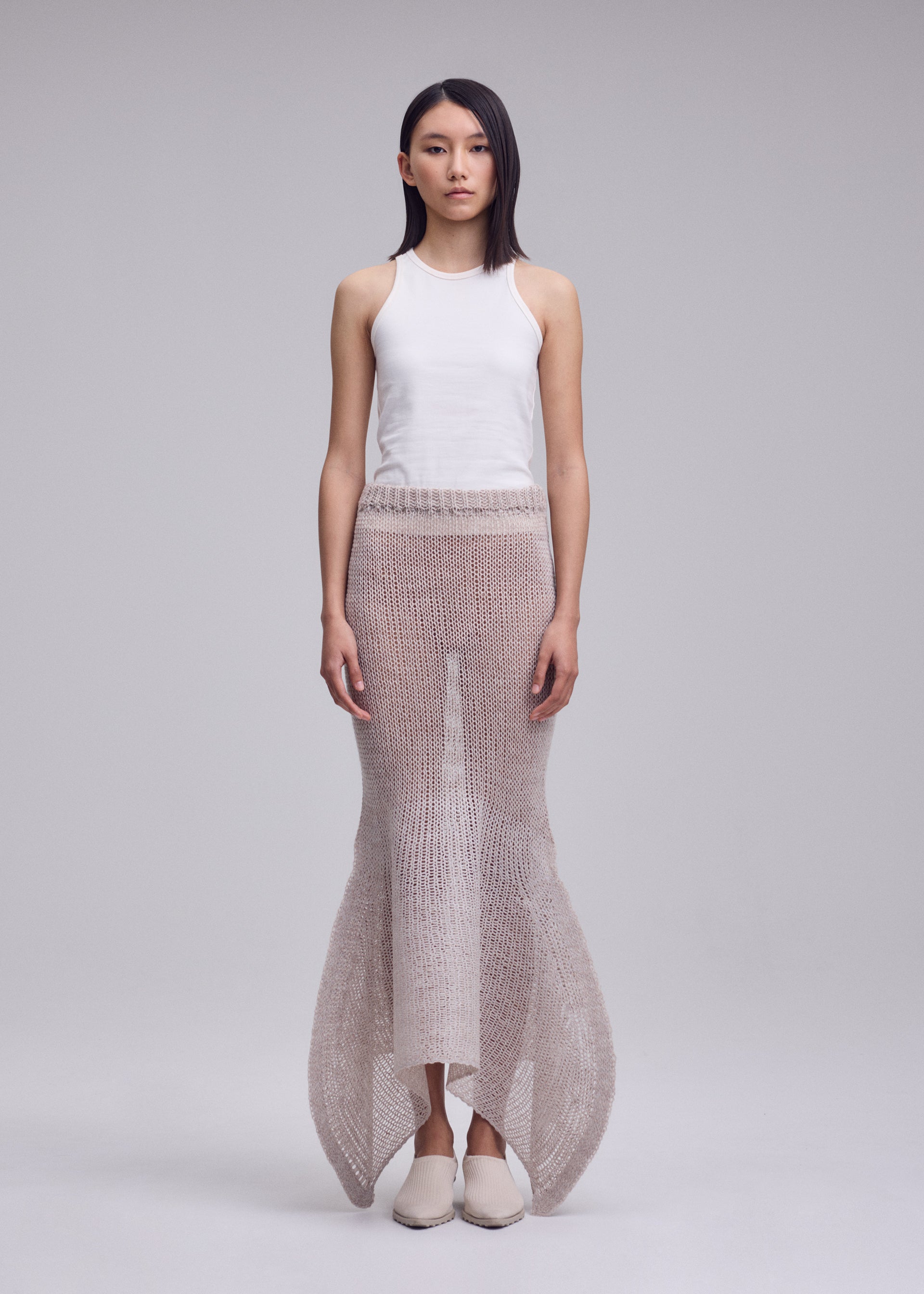 Issey Miyake Panini Pulled sukně pink lisovaná