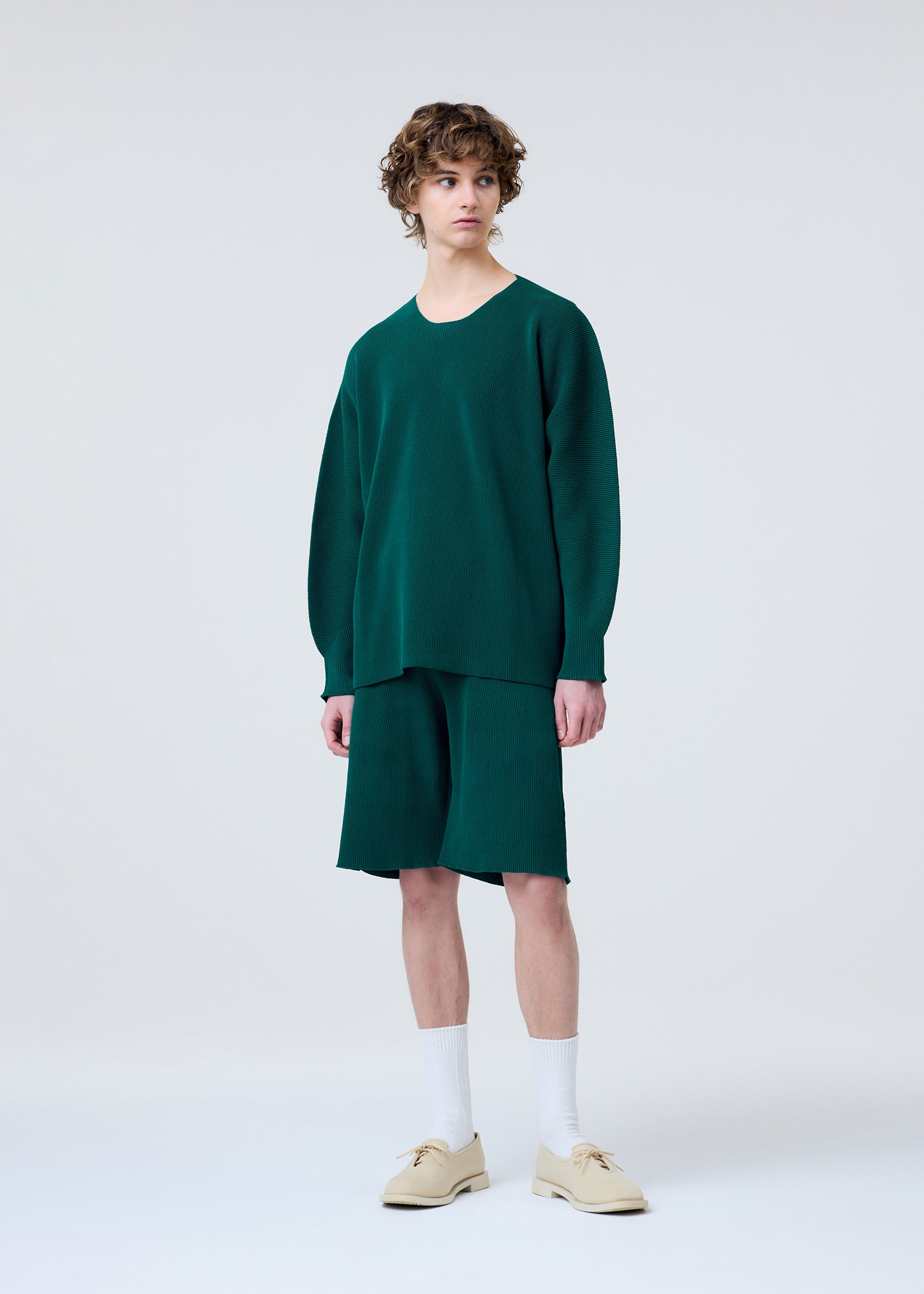 Issey Miyake Basic Knit HP61KF274 kraťasy zelené