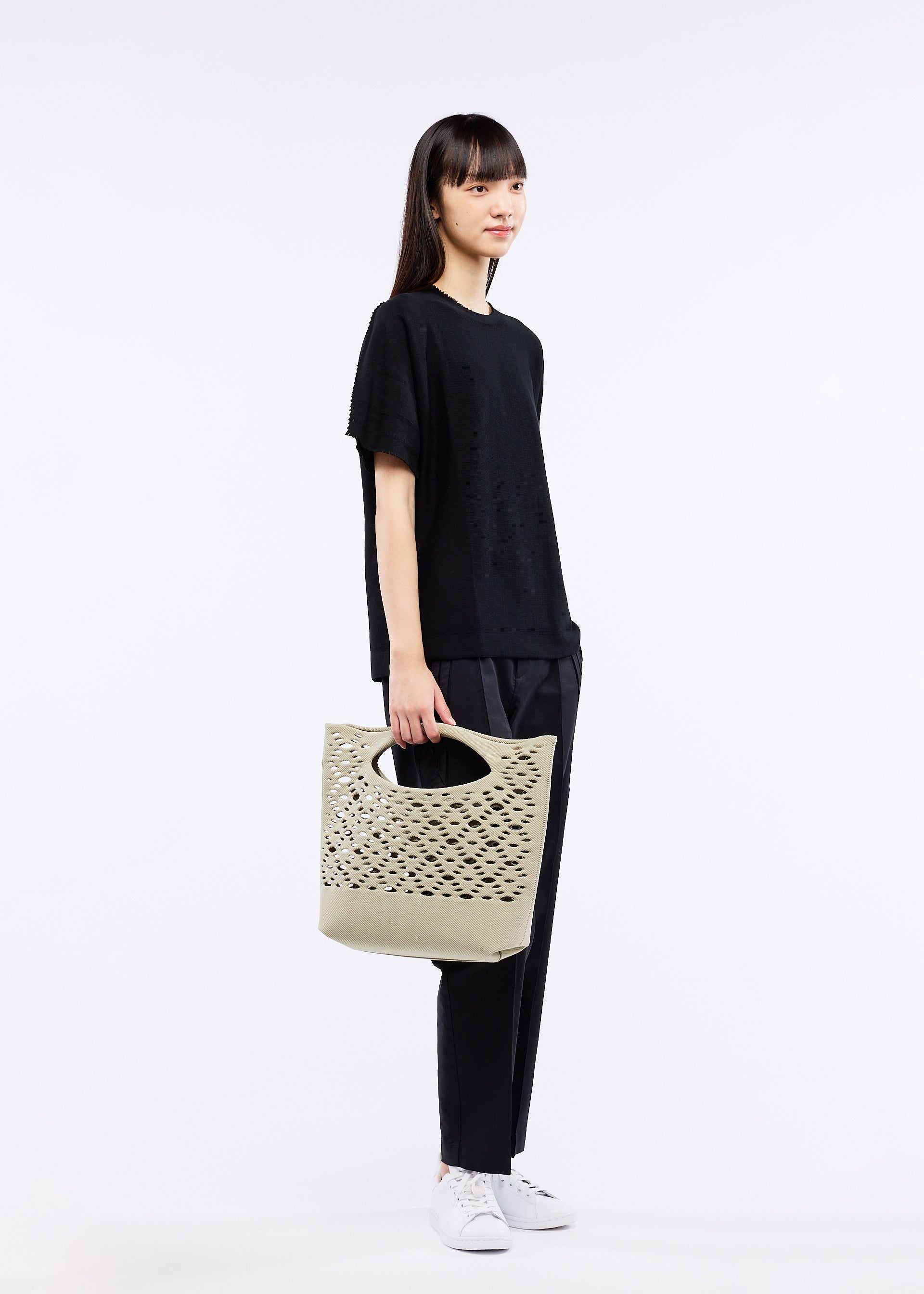 Issey Miyake Mokko Basket tote taška black×brown tuhá