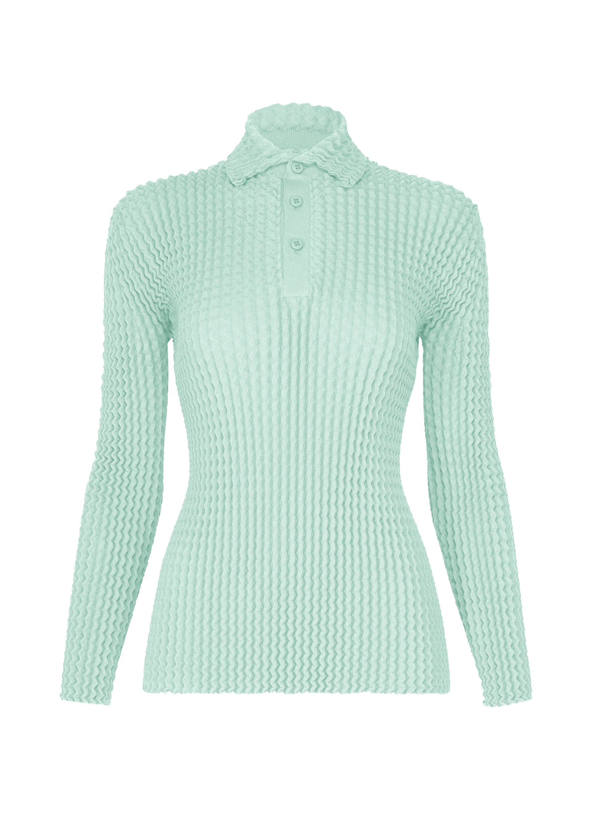 Issey Miyake Spongy-68 polo triko šedé pletené