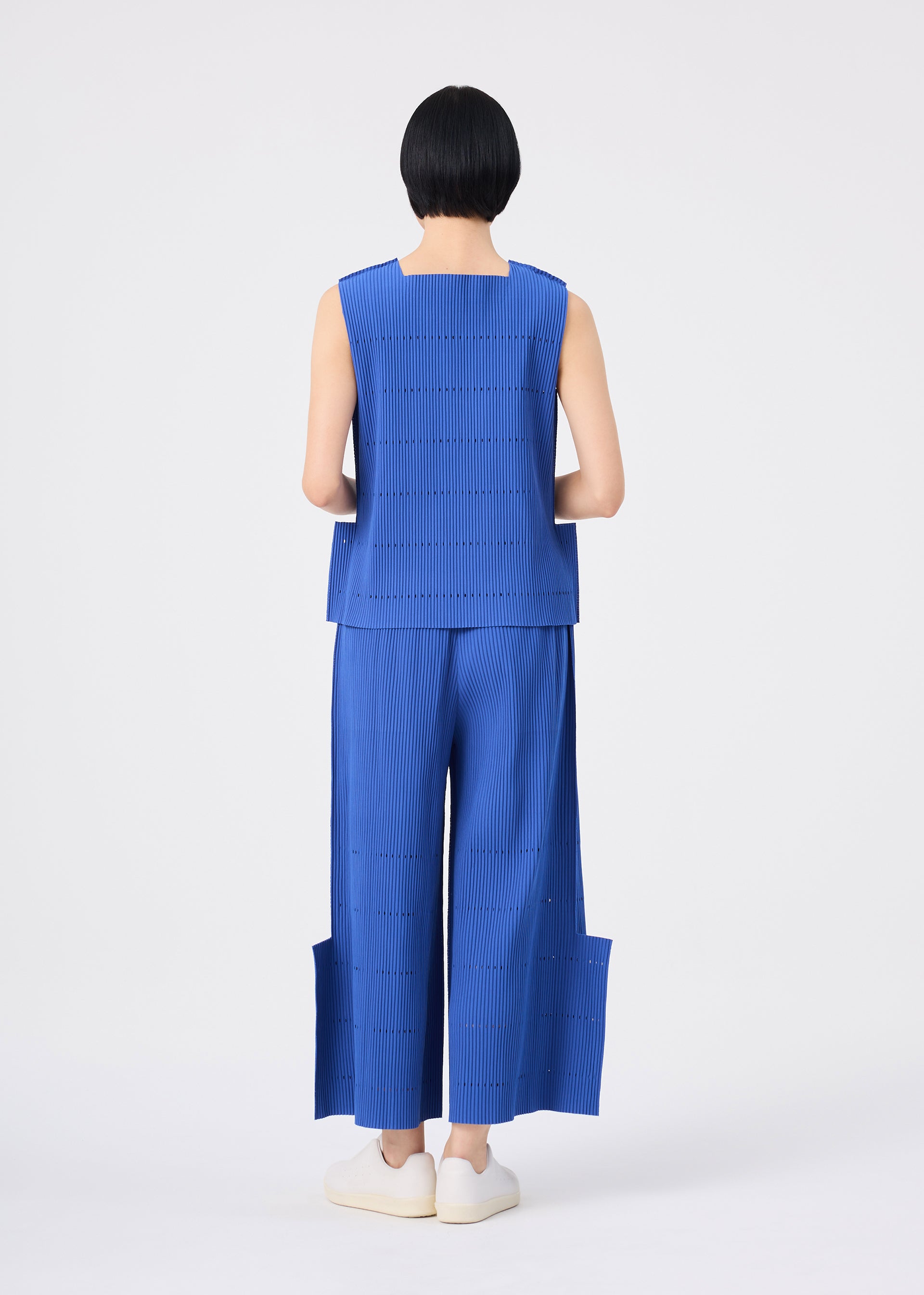 Issey Miyake Fine Knit Pleats Bottom 1 kalhoty Rose Pink široké