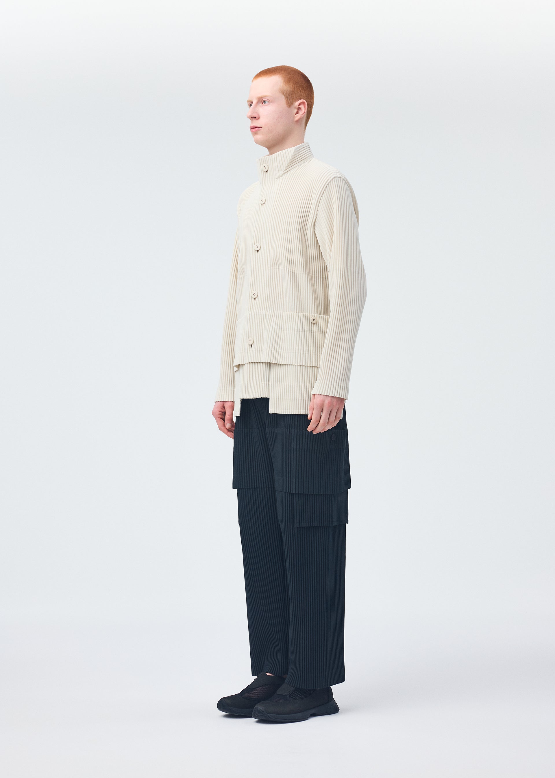 Homme Plissé Issey Miyake Multi-Pocket kalhoty šedé kapsové