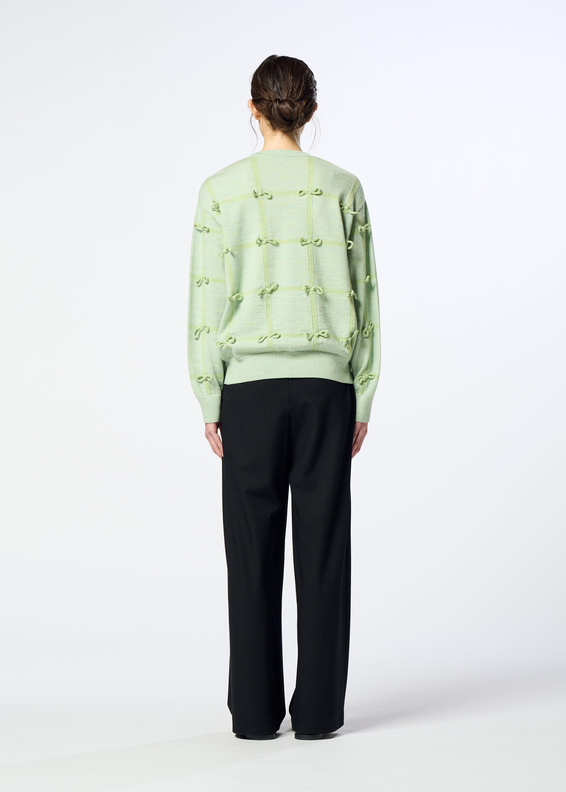 Issey Miyake RIBBON KNIT svetr černý vlněný