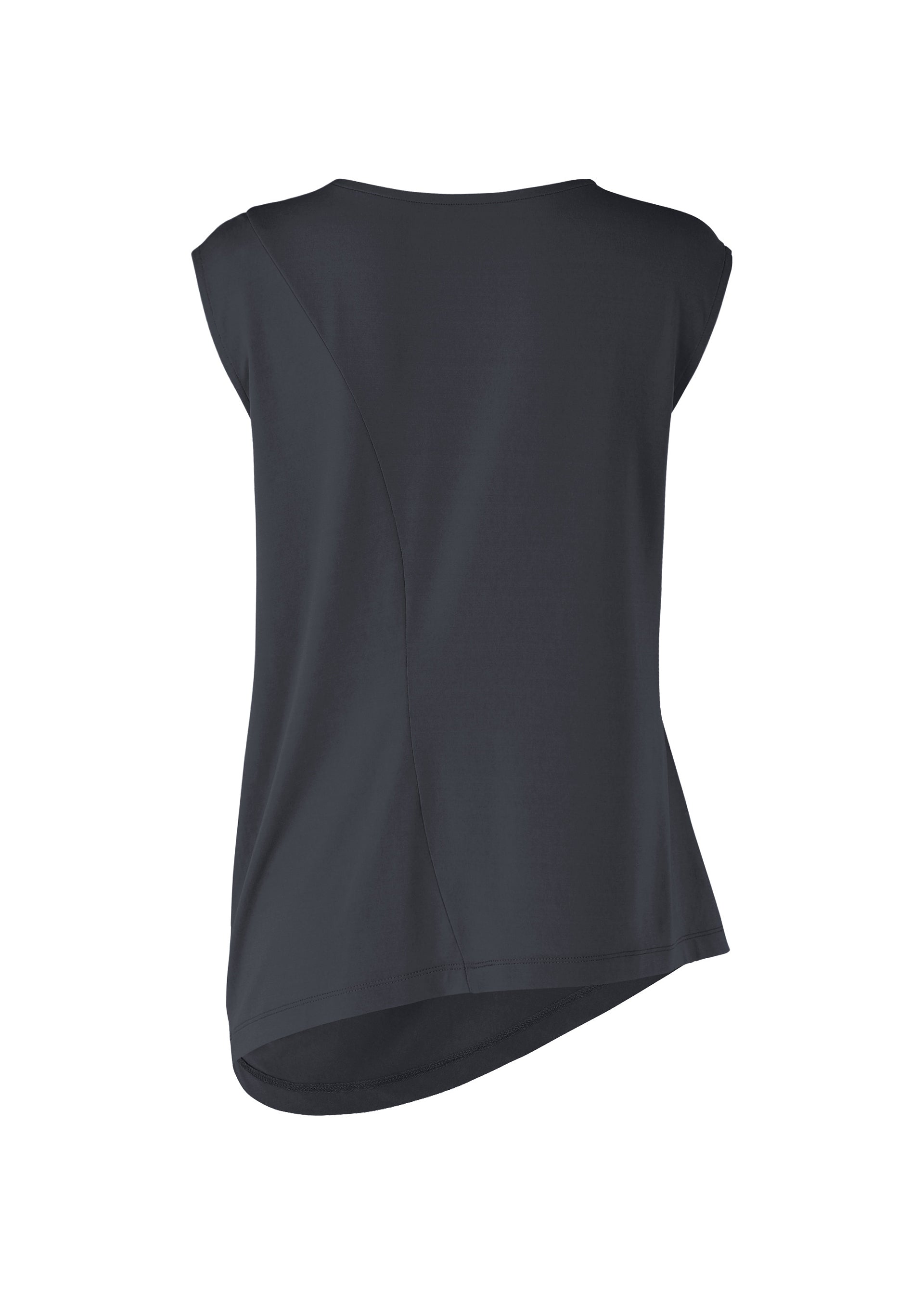 Issey Miyake Drape Jersey-68 top černý bez rukávů