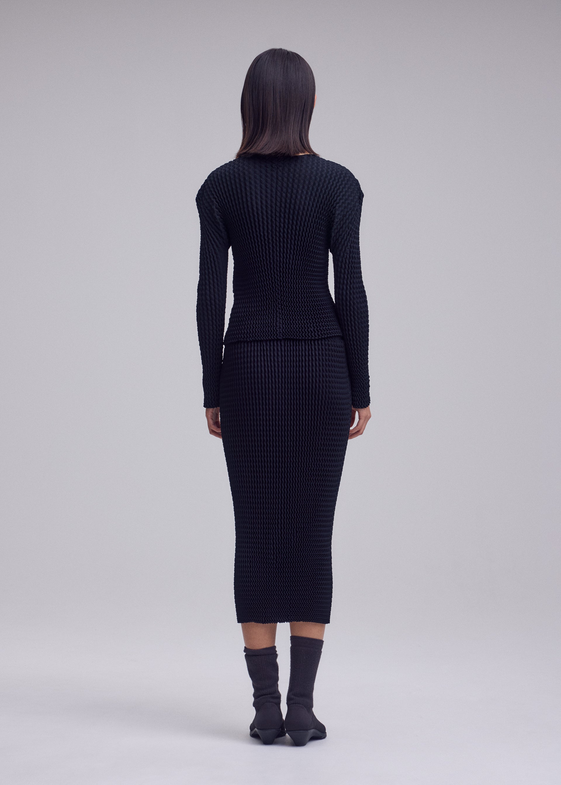 Issey Miyake Spongy BK-68 kardigan černý bavlněný