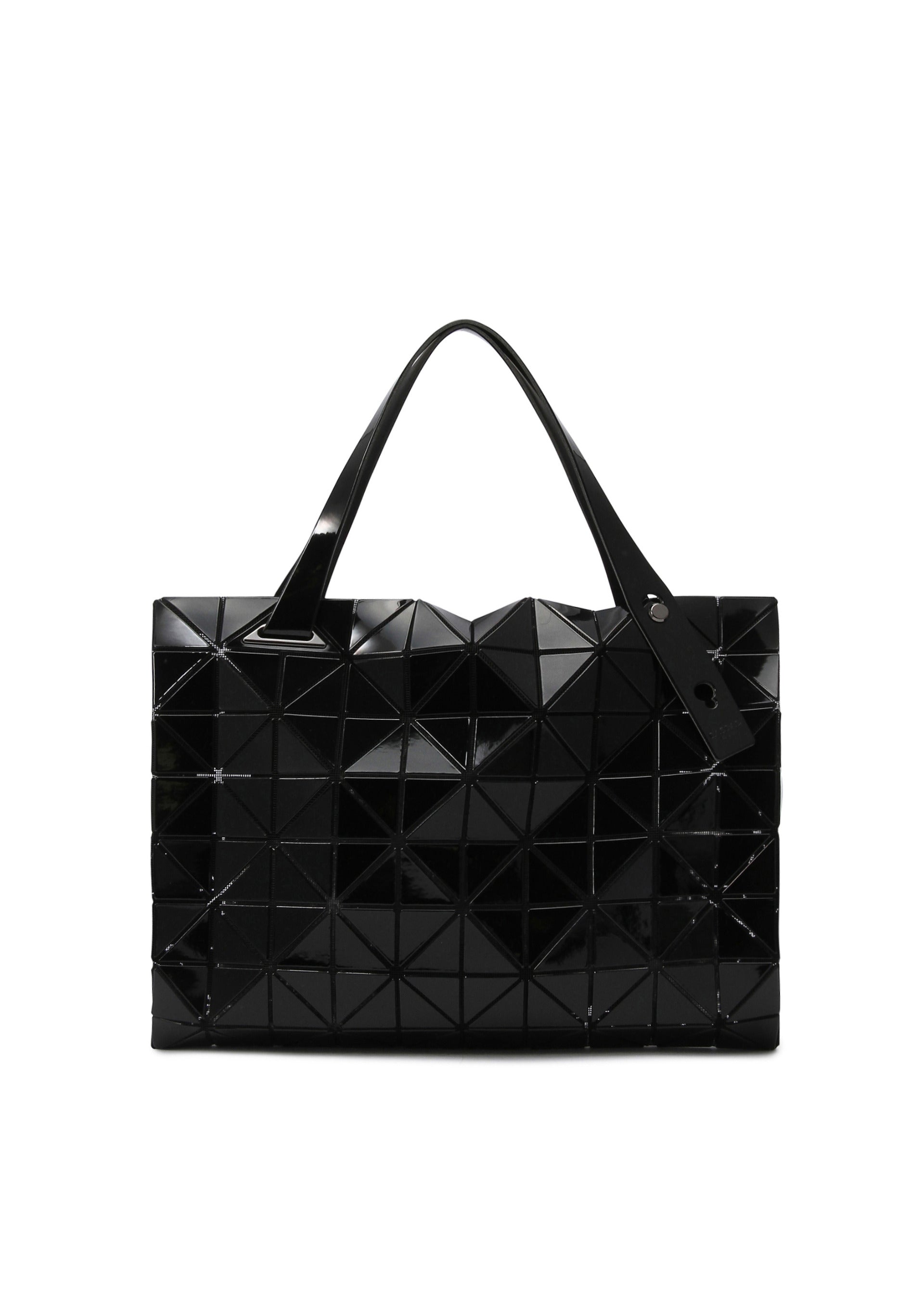 Issey Miyake Carton lakovaná kabelka bílá