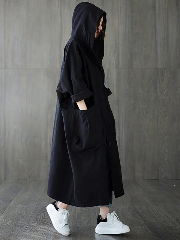 Norielle cape kabát oversize béžový s kapucí
