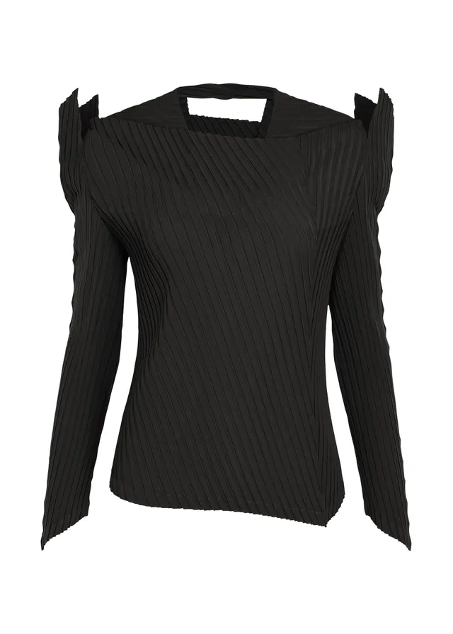 Issey Miyake Tubular Pleats top černý vel. 2 splývavý