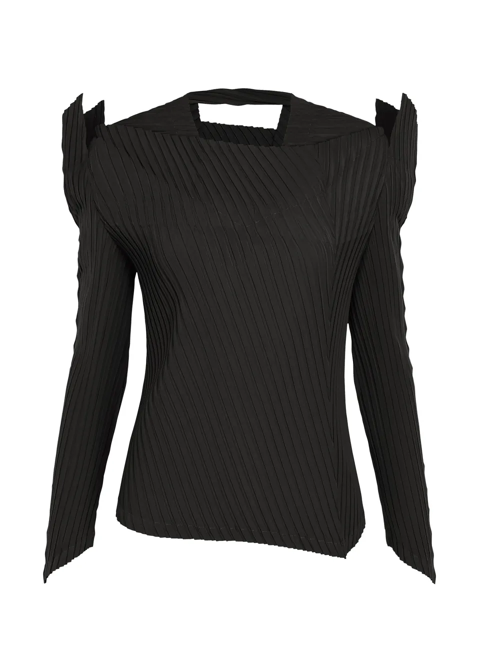 Issey Miyake Tubular Pleats top černý vel. 2 splývavý