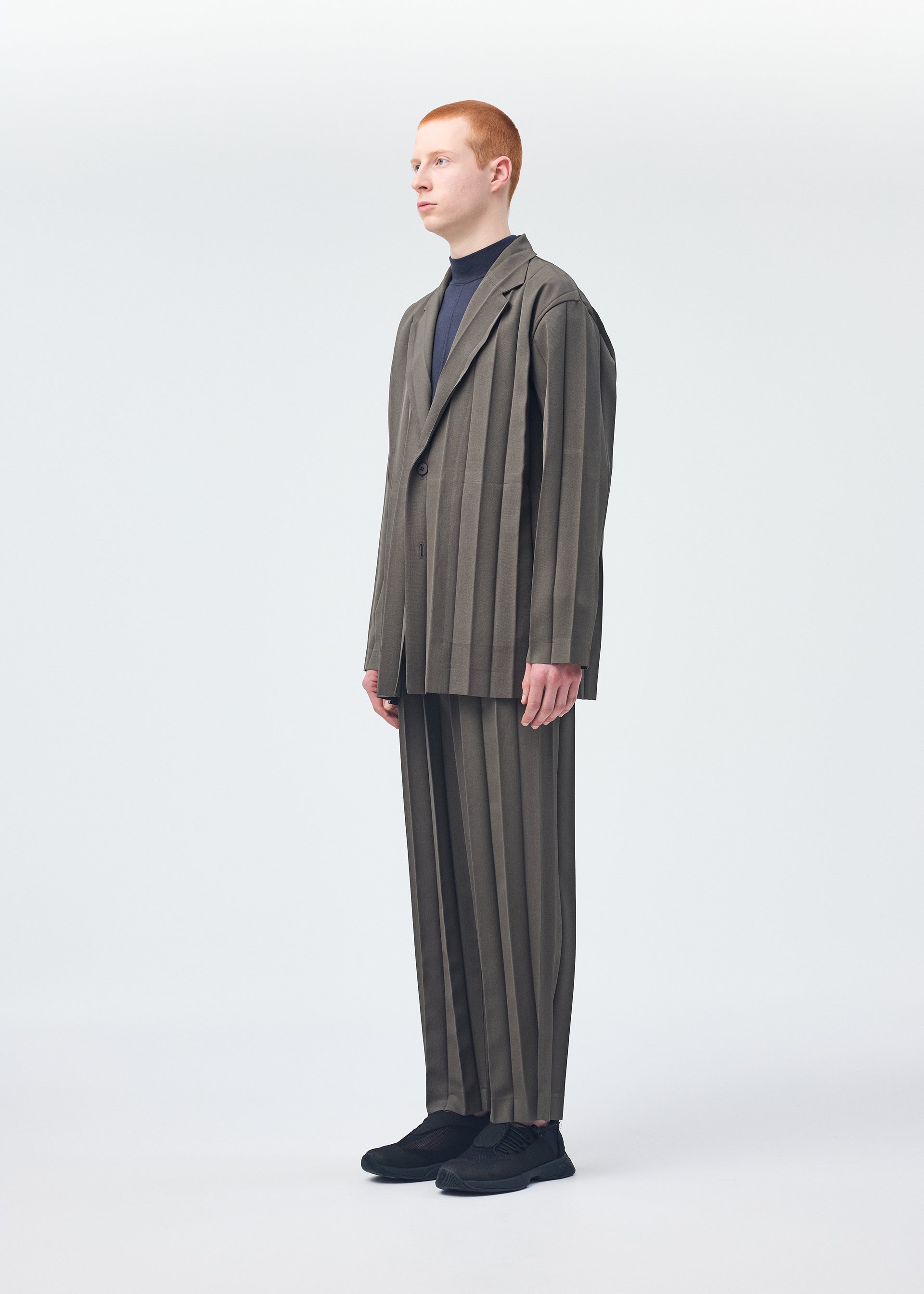 Issey Miyake Edge Ensemble pánské sako ivory plisované