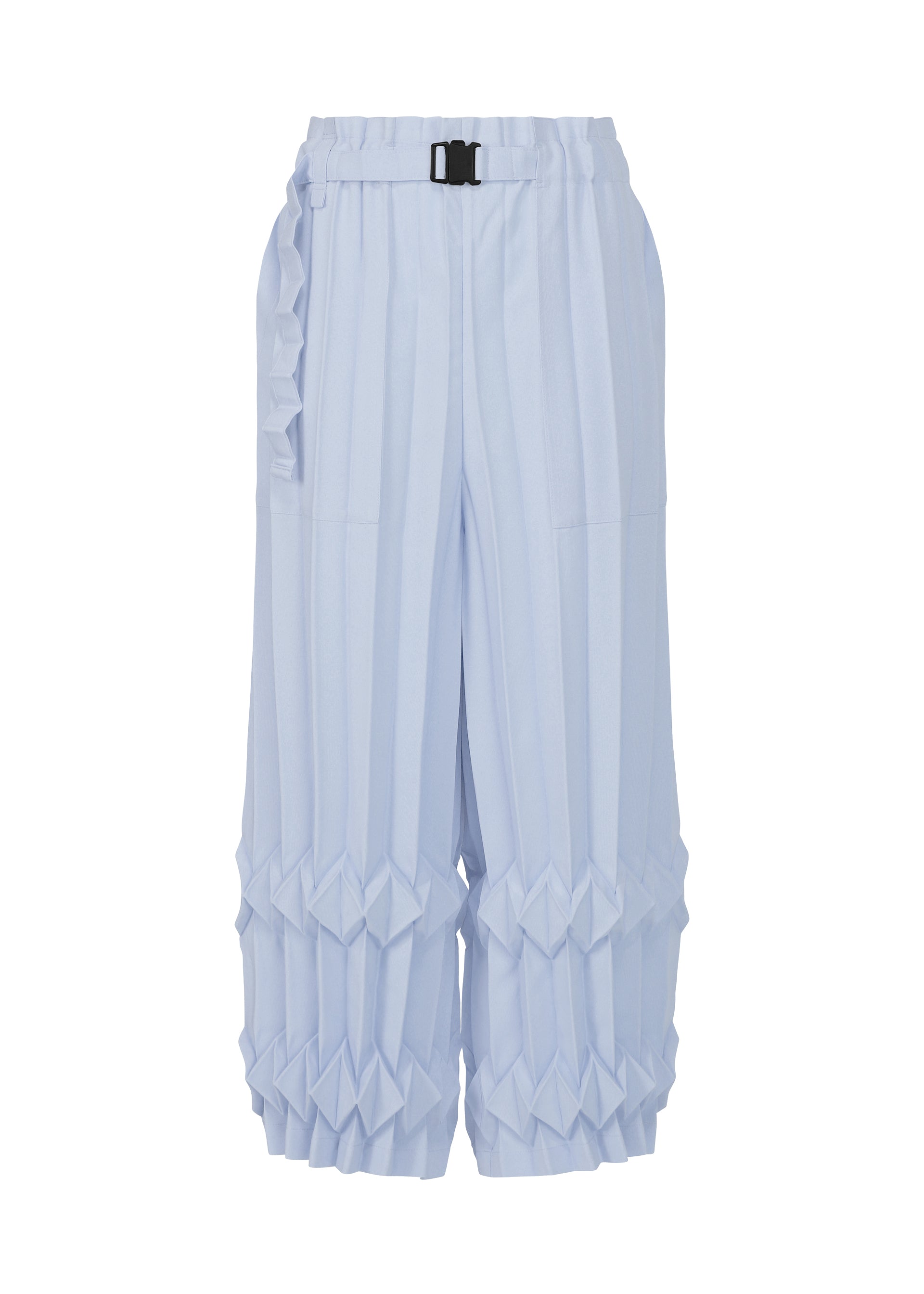 Issey Miyake Tree Pleats kalhoty černé široké plisované