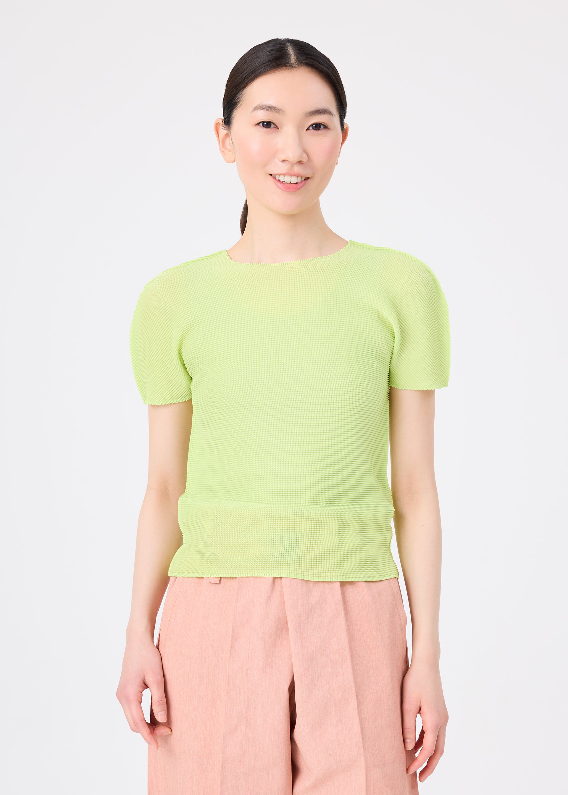 Issey Miyake Stretch Pleats MI63FK216 top žlutá