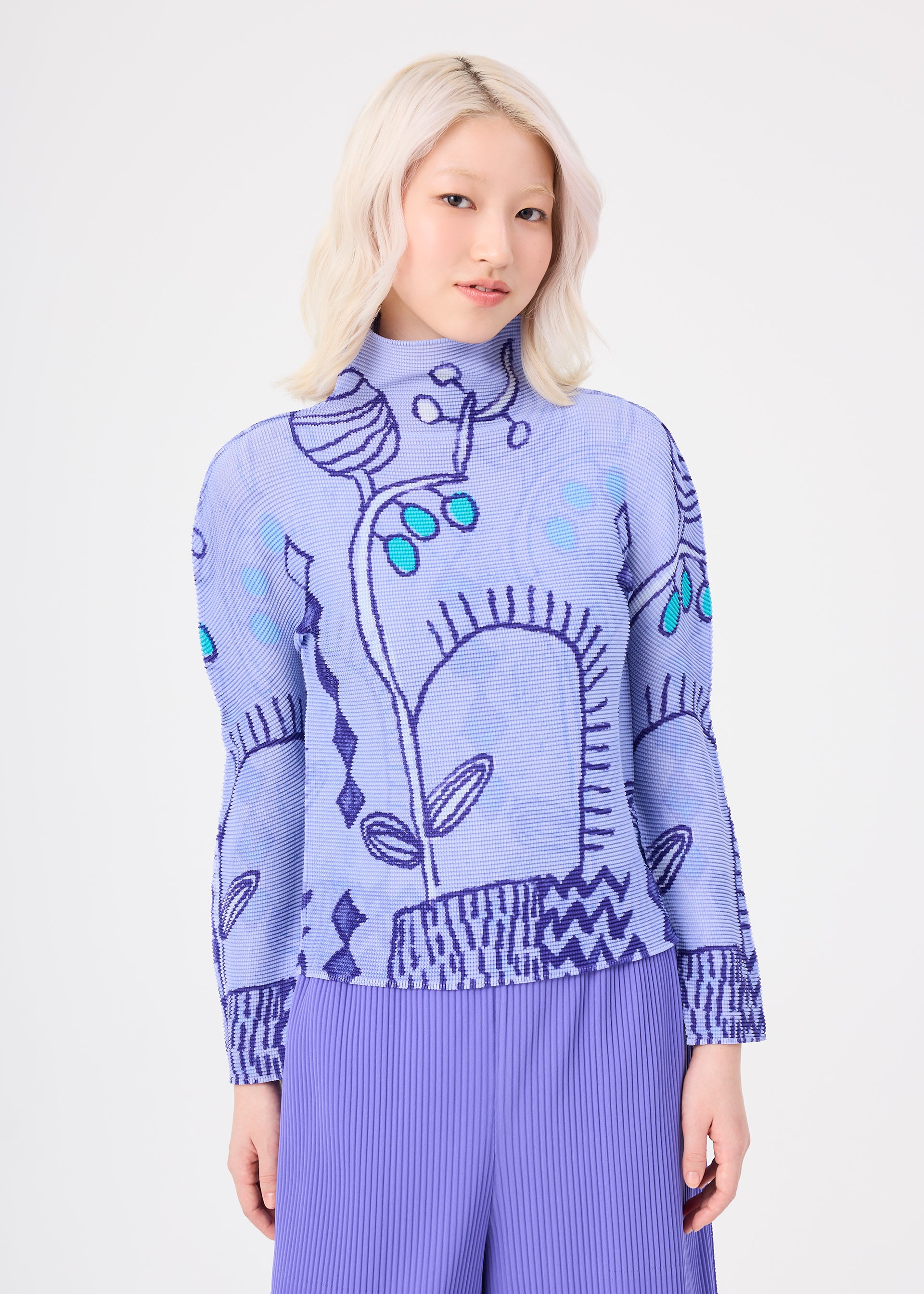 Issey Miyake PLANT top gray-hued plisovaný