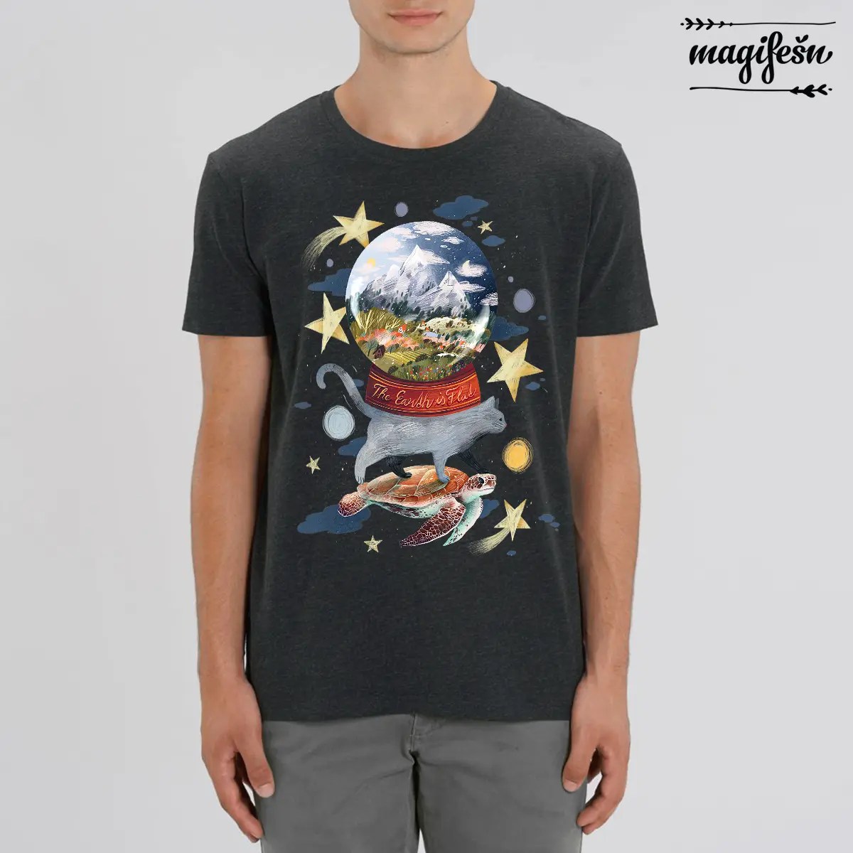 Magifešn BIO tričko XY Flat Earth biobavlna