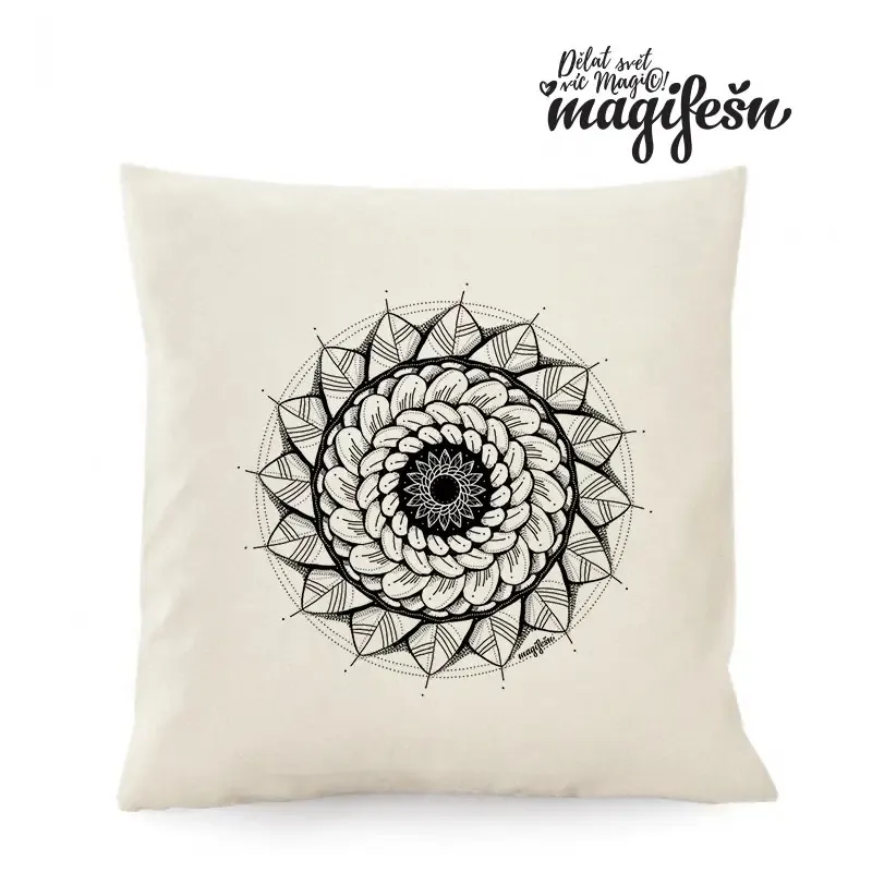 Magifešn Mandala povlak 50x50 Nightflower černá