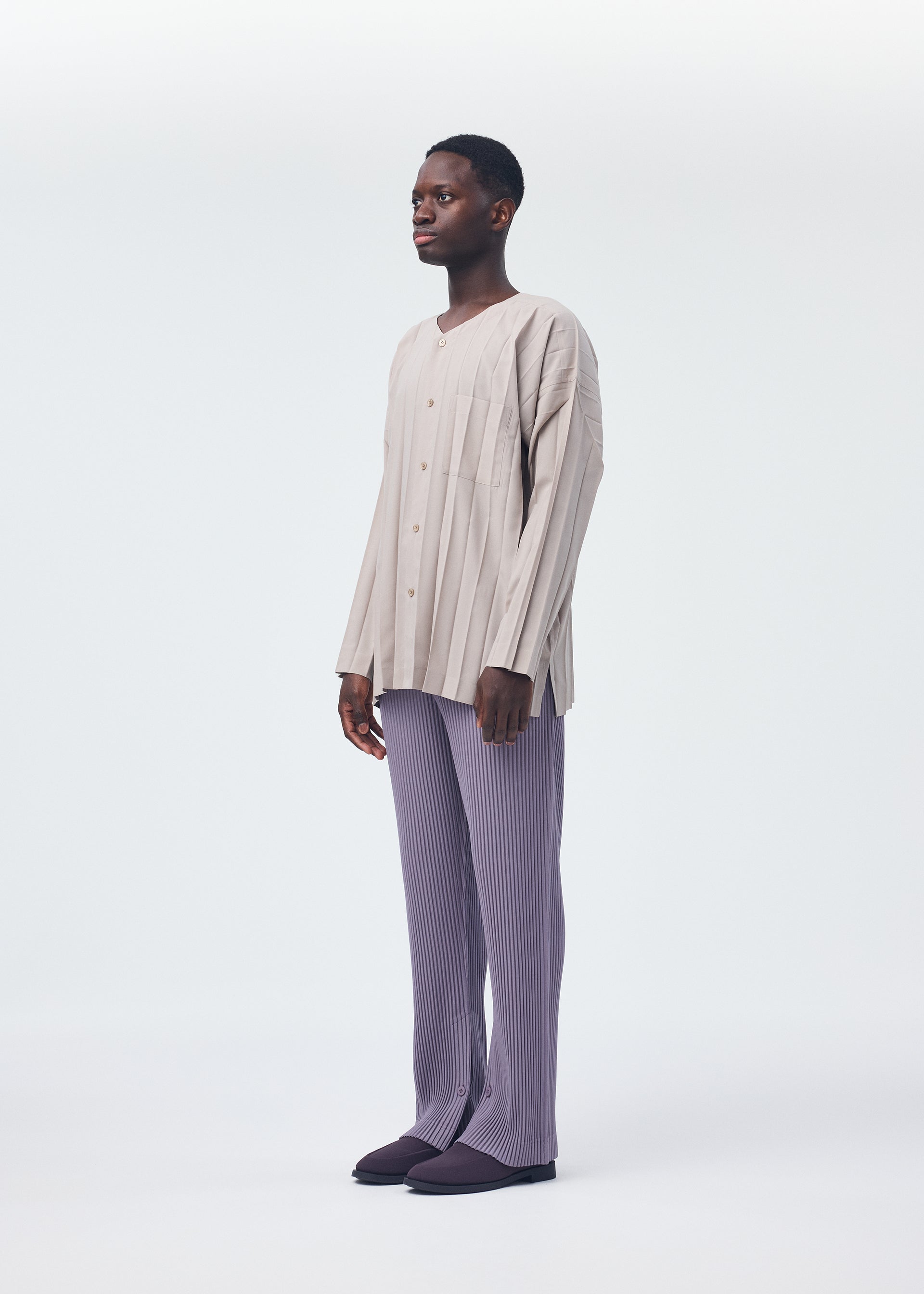 Issey Miyake Edge Shirt košile šedá plisovaná
