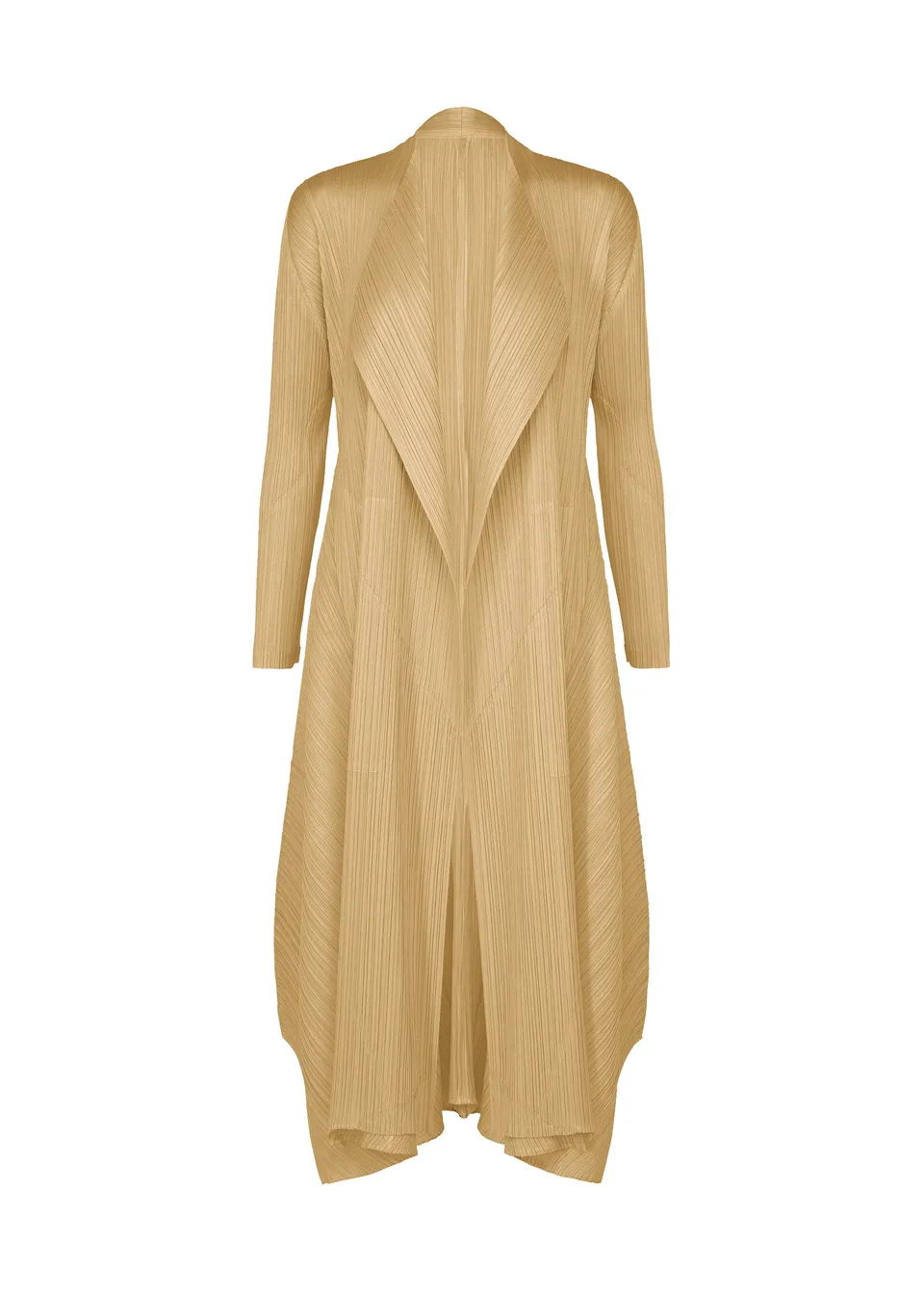 Issey Miyake Monthly October kabát béžový vel. 3 dlouhý