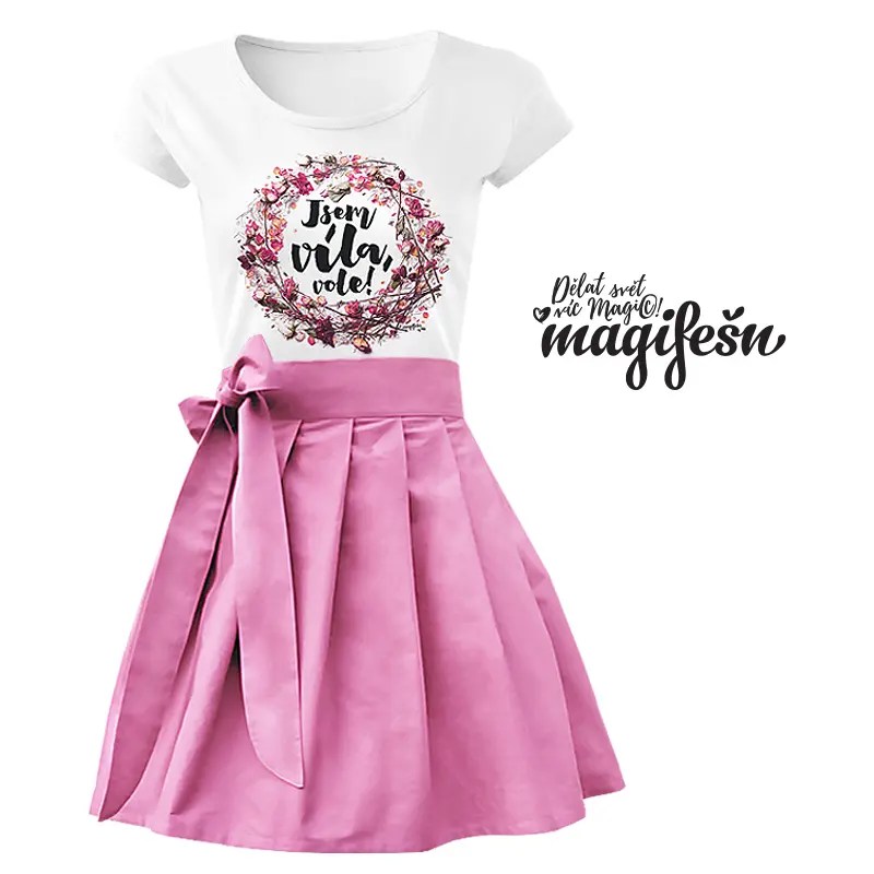 Magifešn Doll bavlněná zavinovací sukně růžová