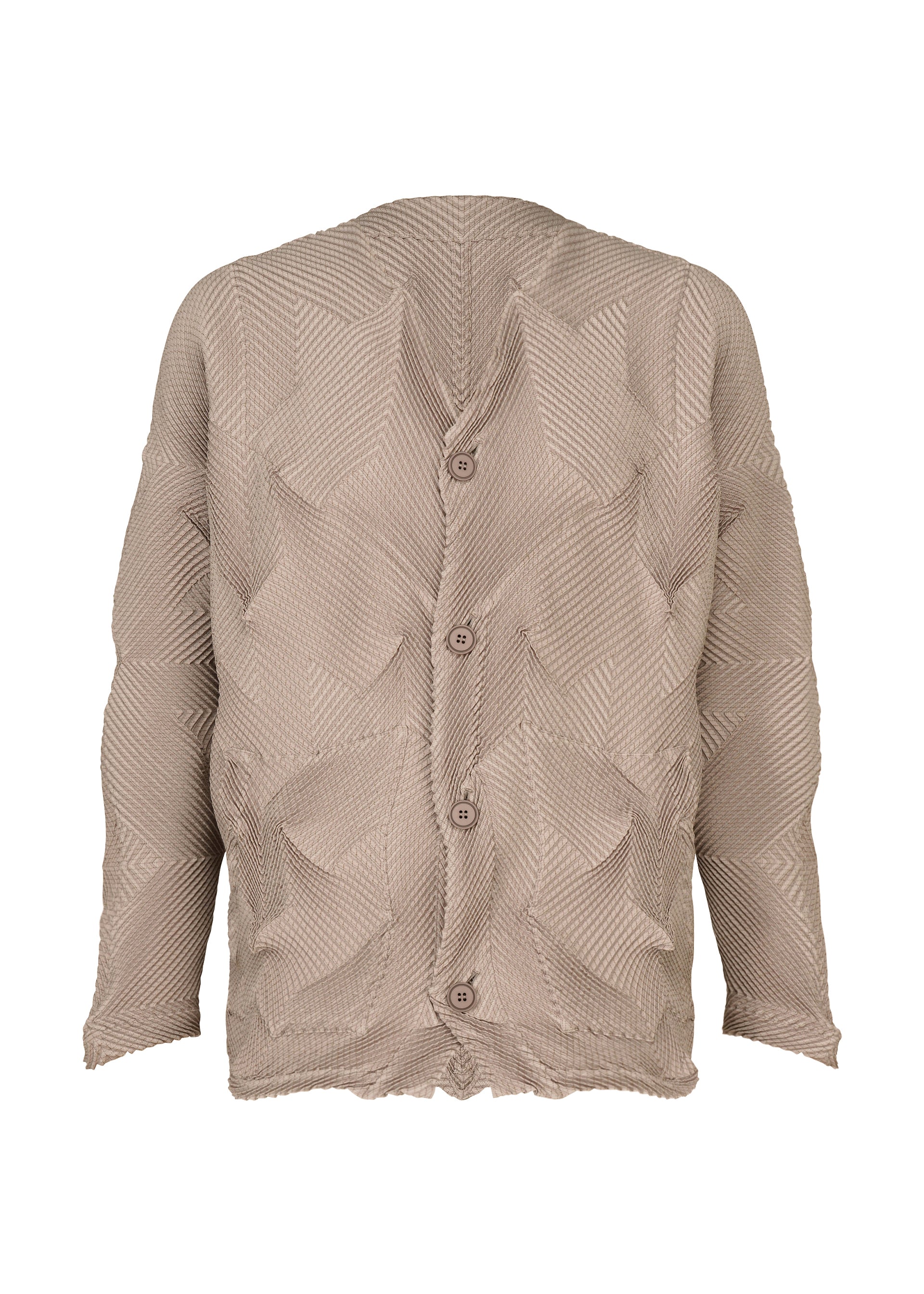 Issey Miyake Type-O 010-1 kardigan šedý vzorovaný