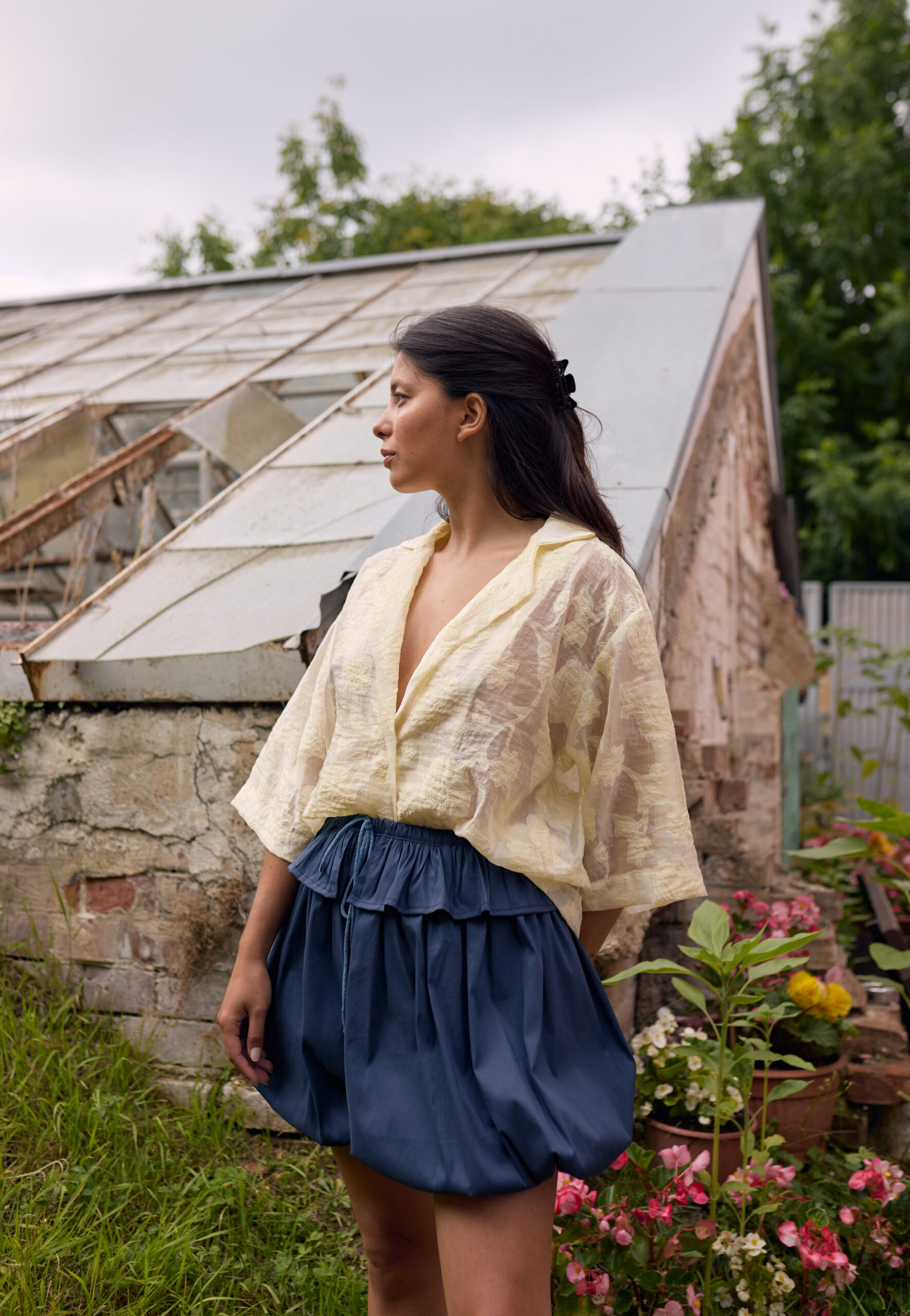 Aurelia & Zwei Frauen Butter Bloom top máslový