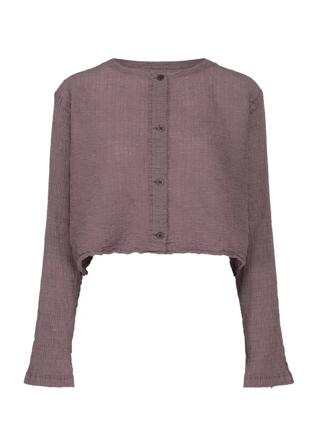 Issey Miyake Me Polycotton Crepe kardigan taupe bavlna