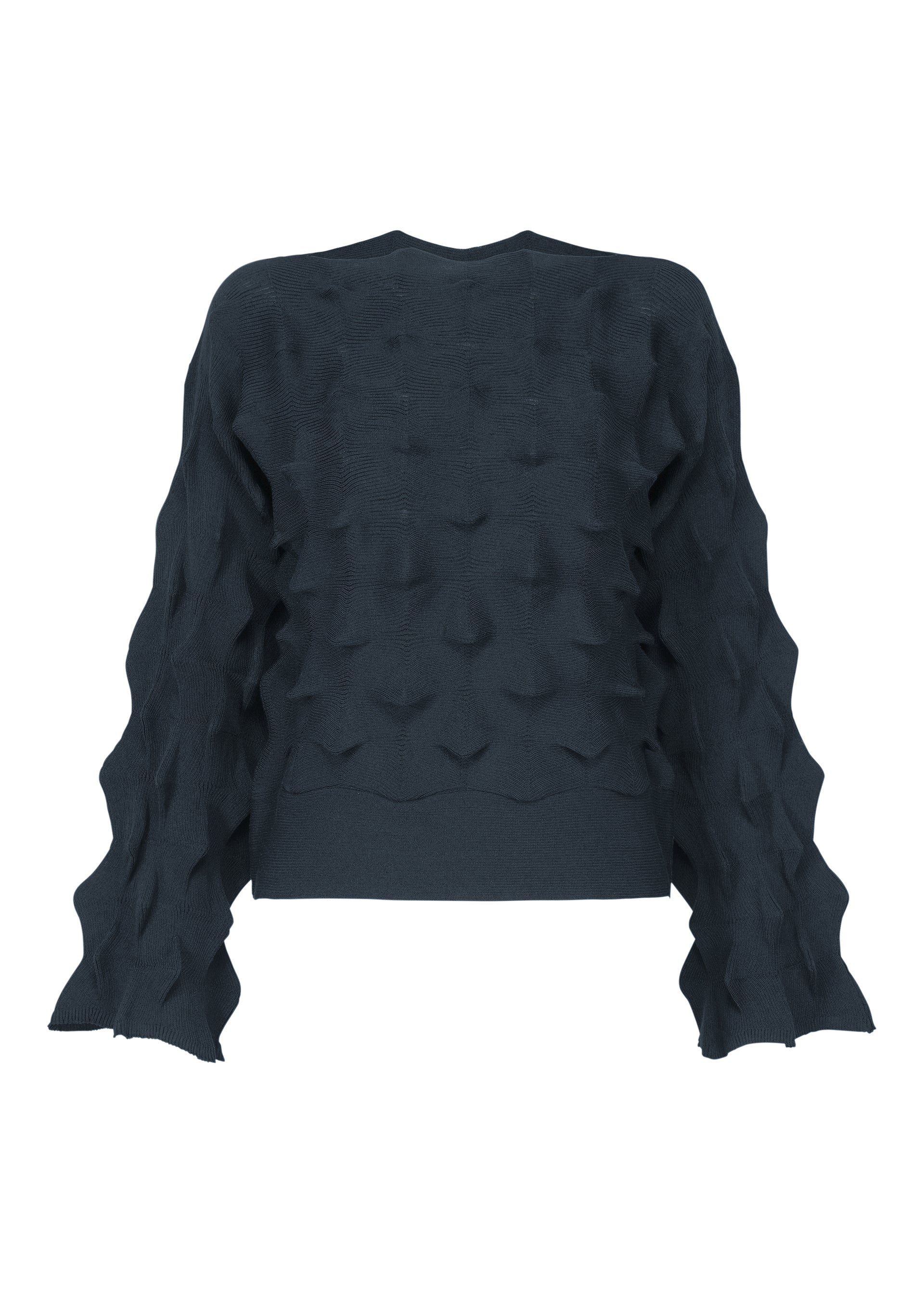 Issey Miyake HaaT Zig Zag Knit top černý bio bavlna