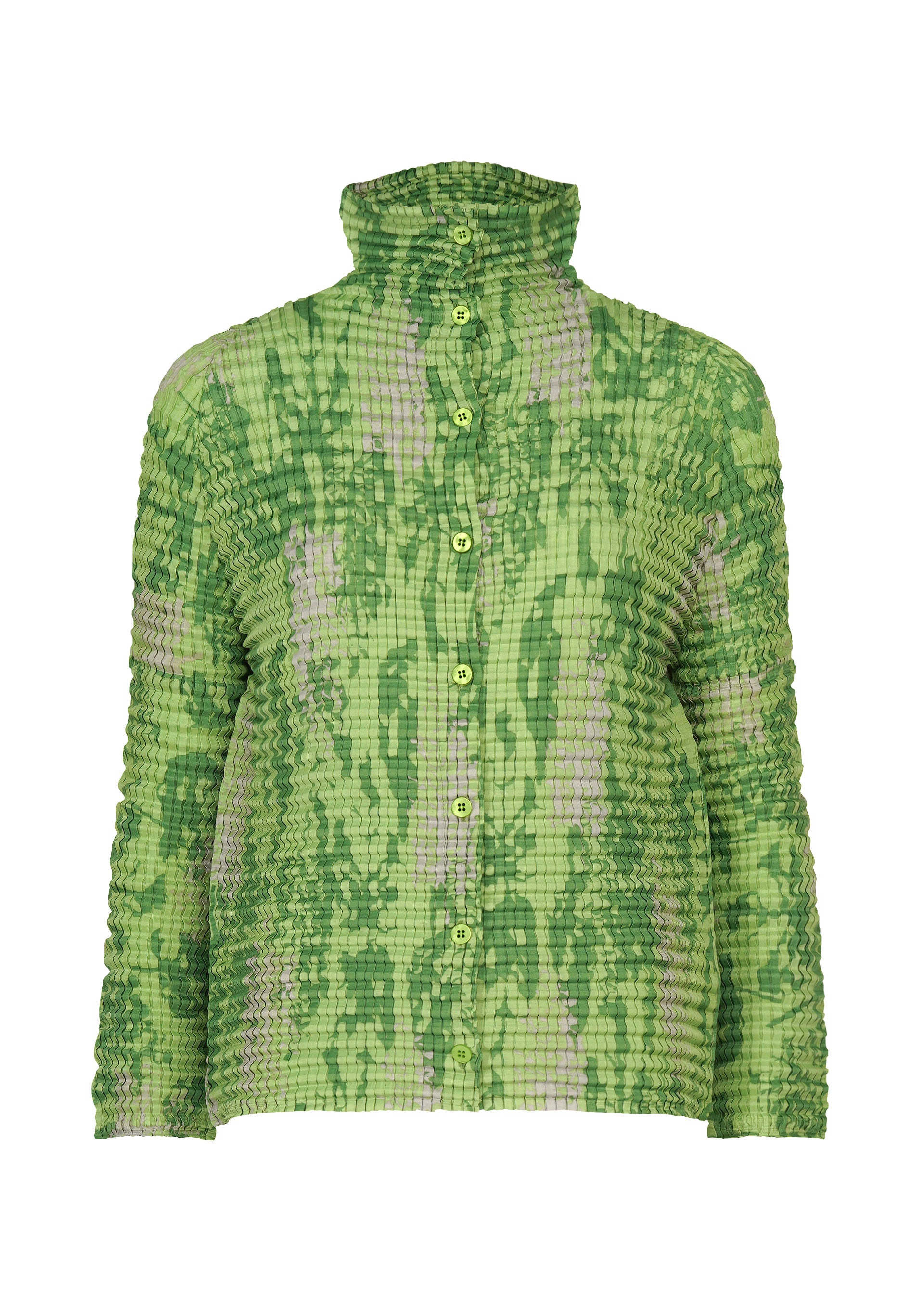 Issey Miyake Leaf Pleats Shirt kardigan hnědý