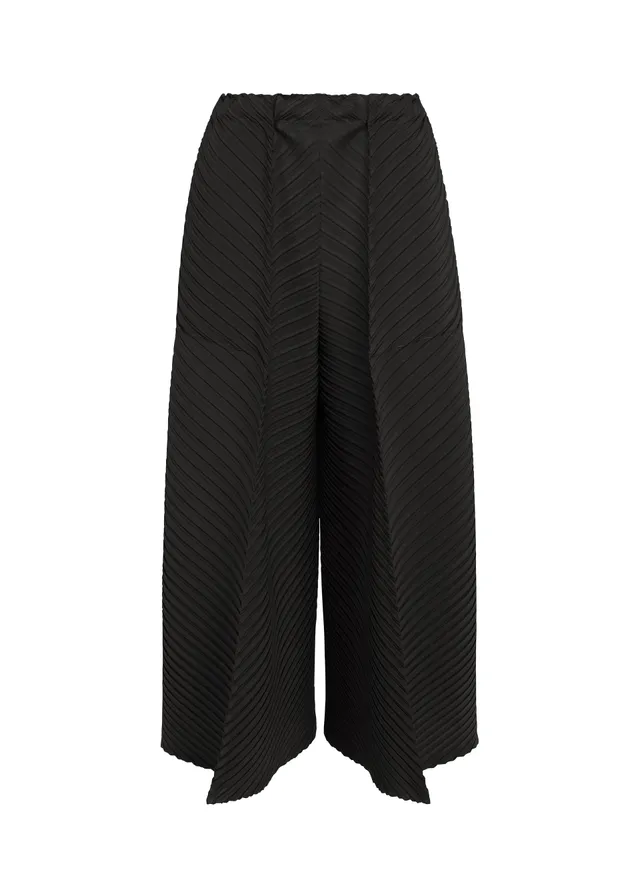 Issey Miyake Tubular Pleats kalhoty black široké plisé