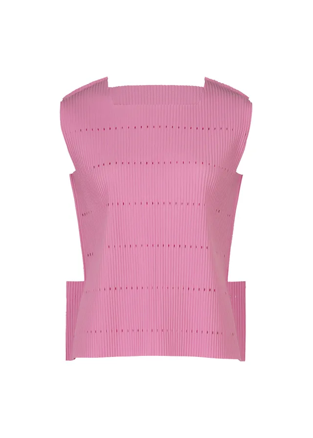 Issey Miyake Tower Pleats úpletový top růžová