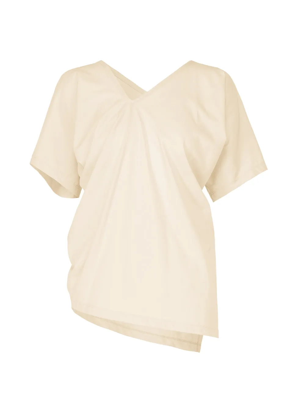 Issey Miyake Tubular-T top smetanový 2 bavlněný