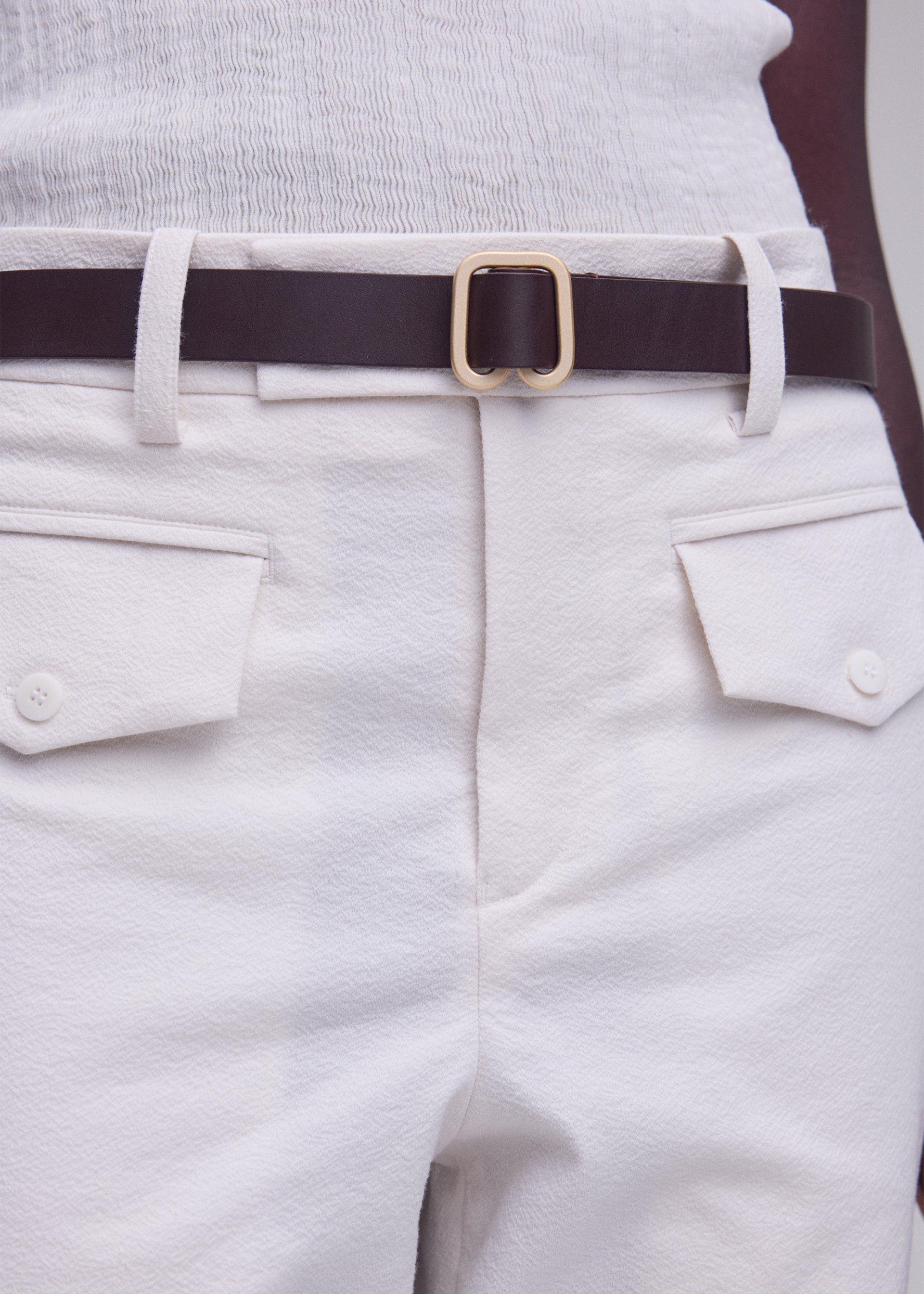 Issey Miyake Solid Leather Belt pásek černý kožený