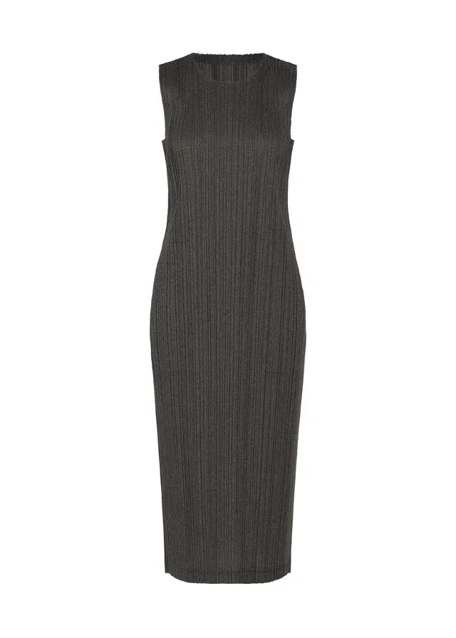 Issey Miyake Pleats Please Cotton Denim šaty černé bavlna