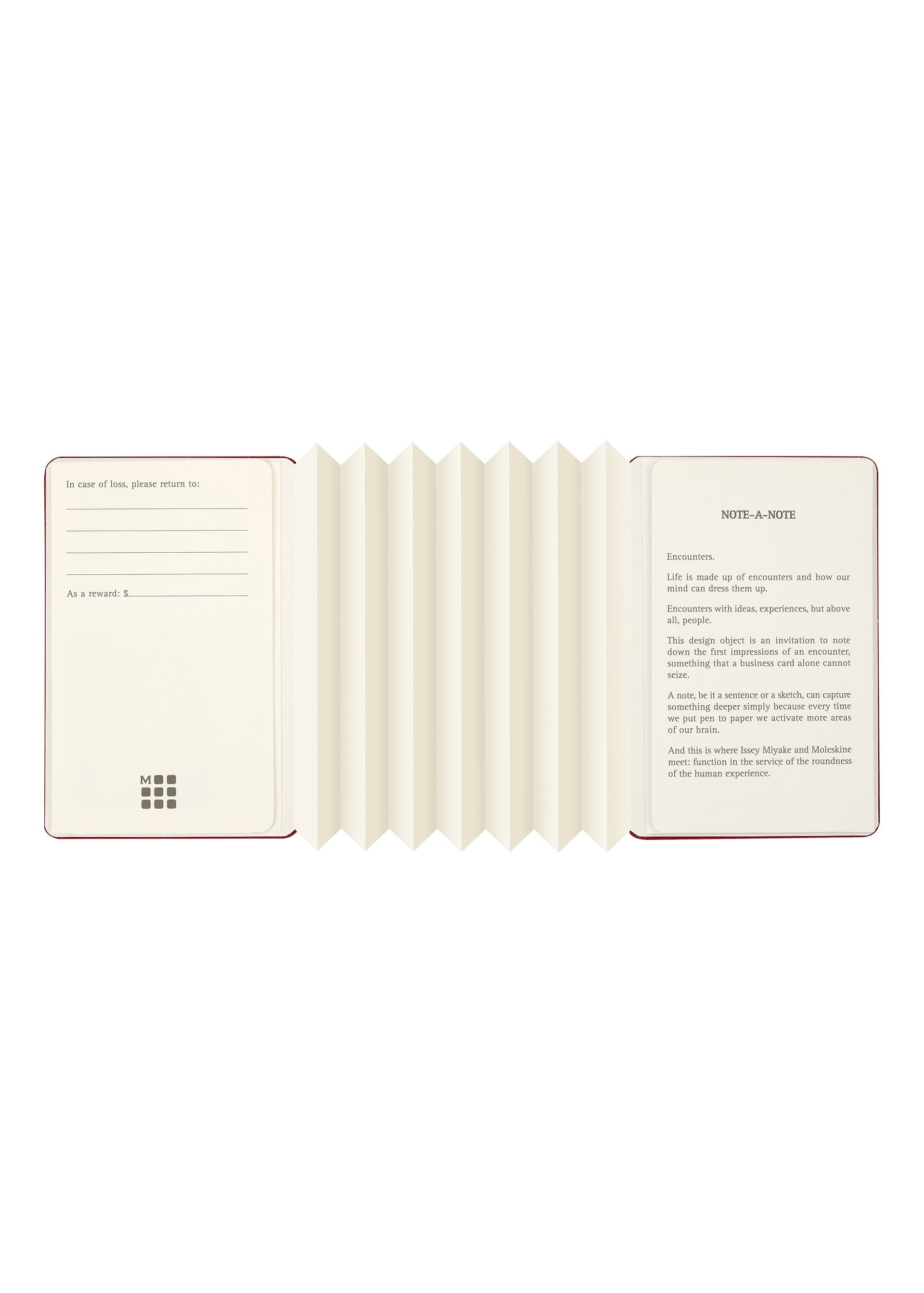 Issey Miyake Note-a-Note zápisník červený s vizitkářem