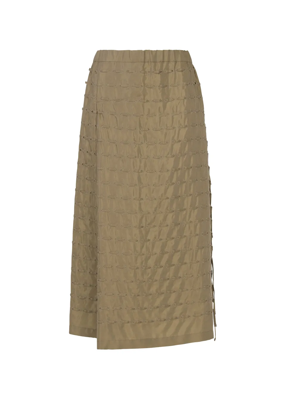 Issey Miyake Hole & Line sukně khaki děrovaná