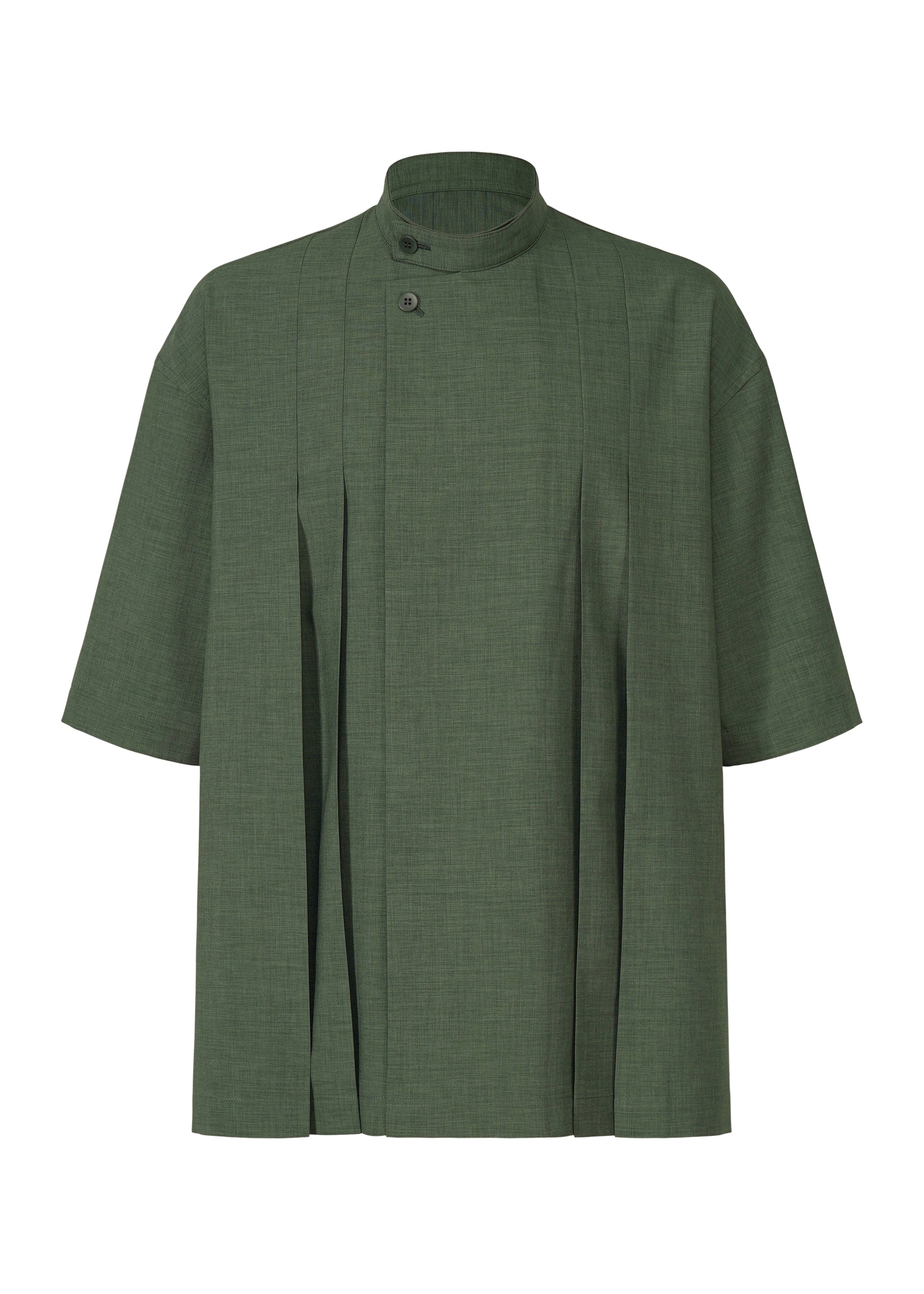 Issey Miyake Linen Like košile světle béžová krátký rukáv