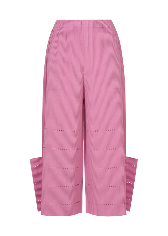 Issey Miyake Fine Knit Pleats Bottom 1 kalhoty Rose Pink široké