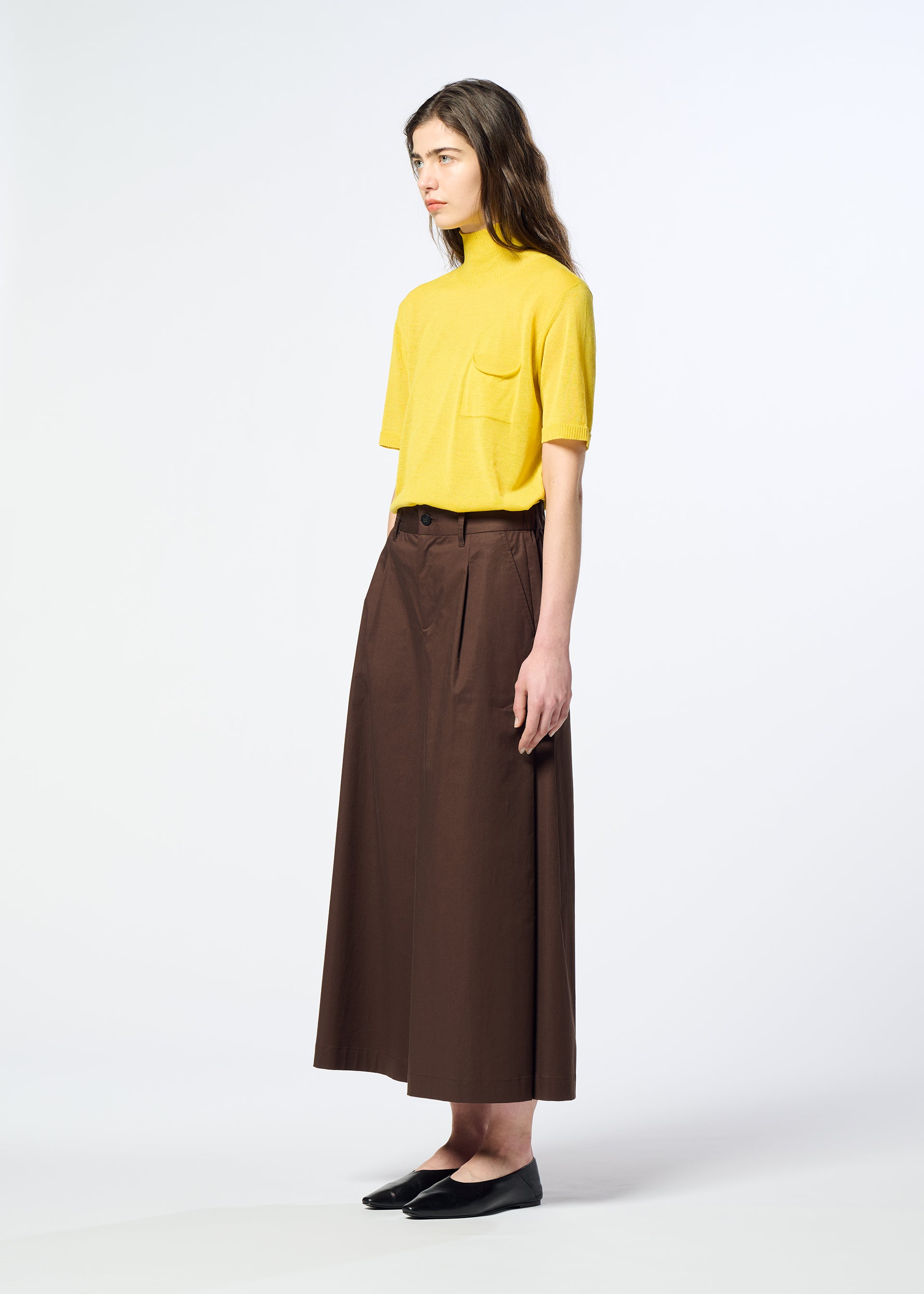 HaaT Issey Miyake Cotton Stretch kalhoty Black bavlna elastan