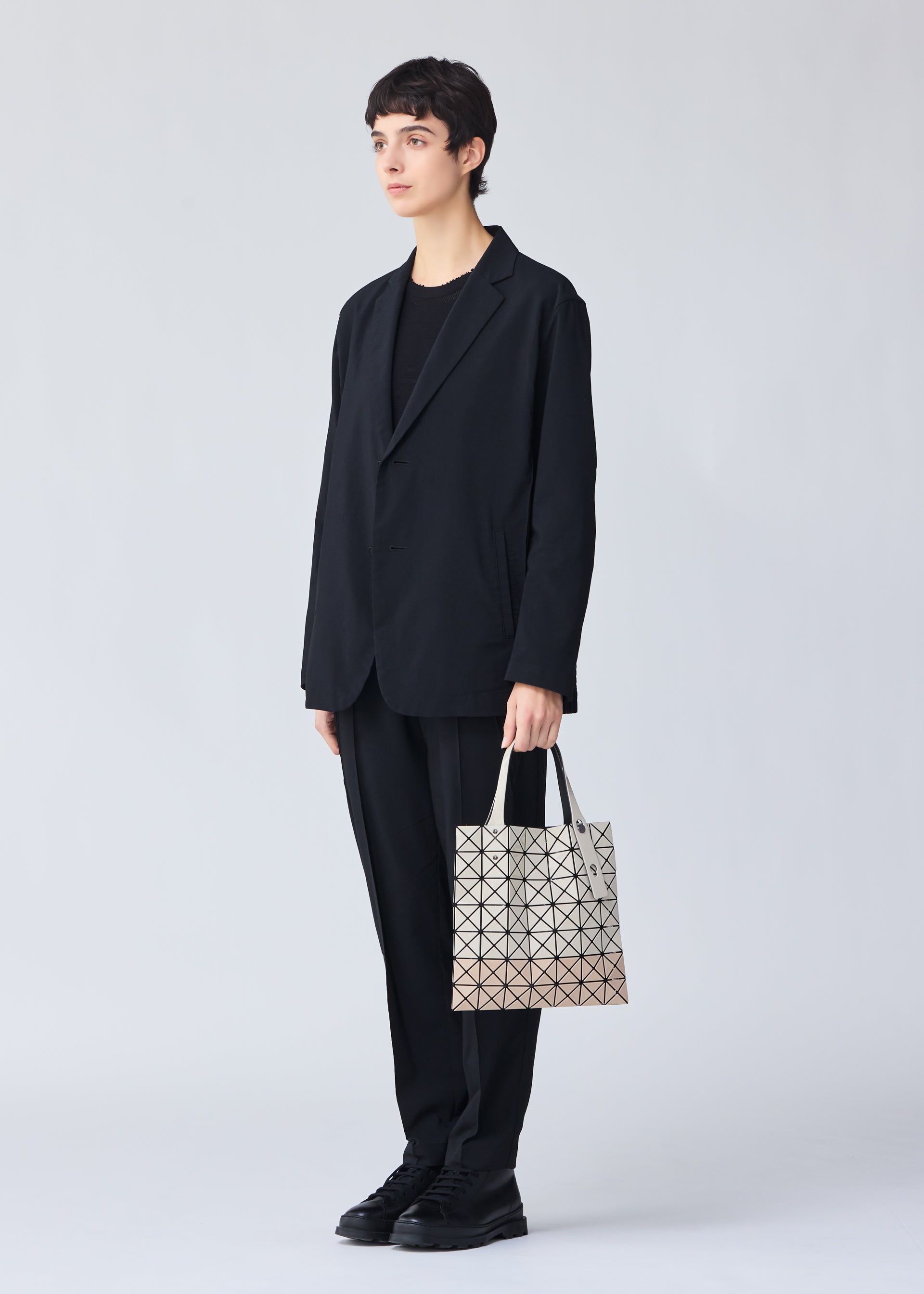 Issey Miyake Prism Bi-Color tote šedá černá kabelka